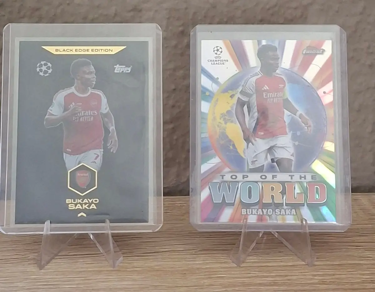 Topps Bukayo Saka Topps and Top of the World Cards