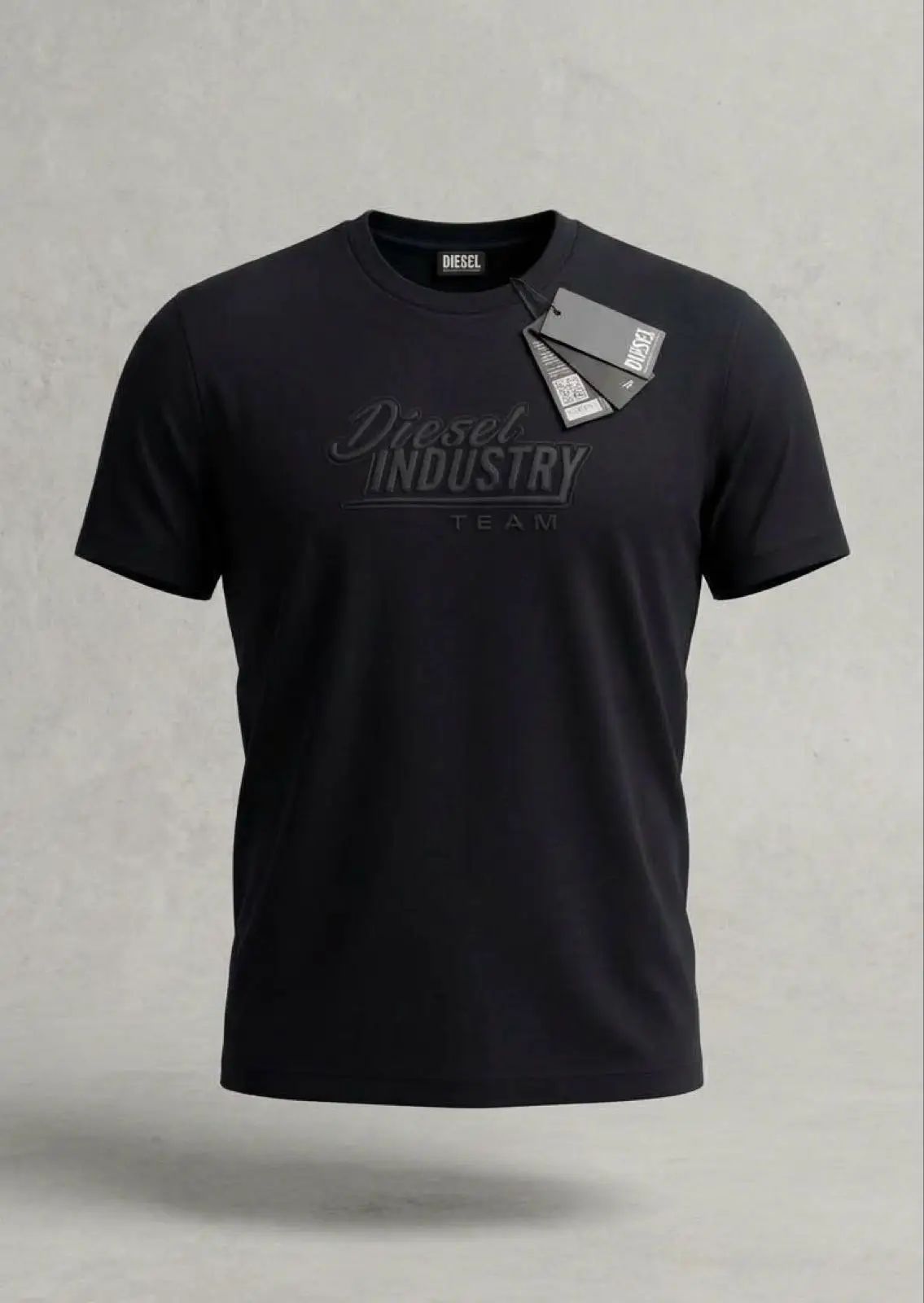 Diesel Black T-Shirt with Raised Industry Logo