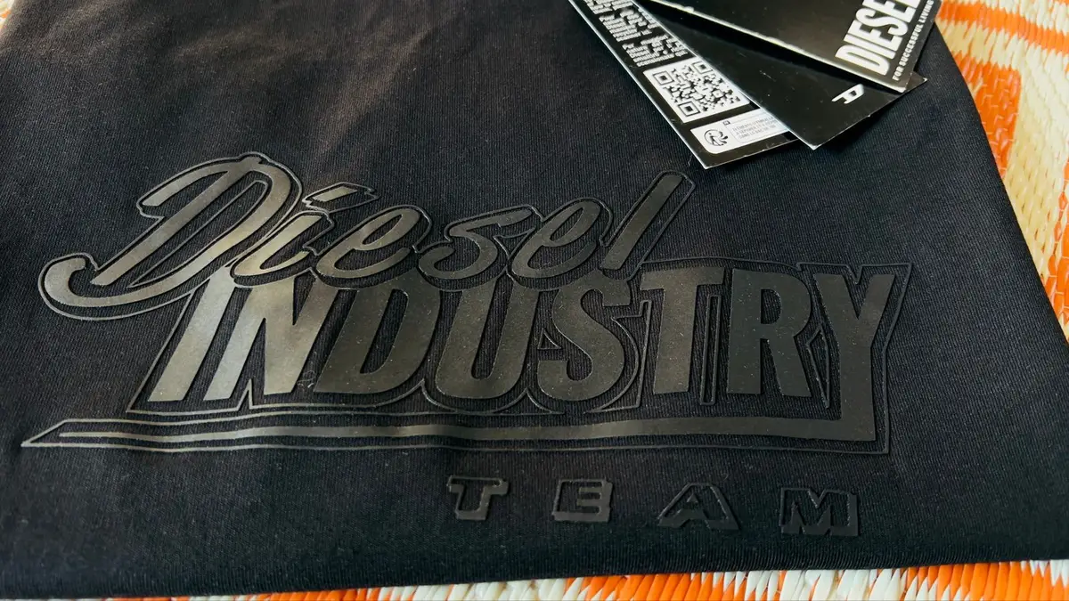 Diesel Black T-Shirt with Raised Industry Logo