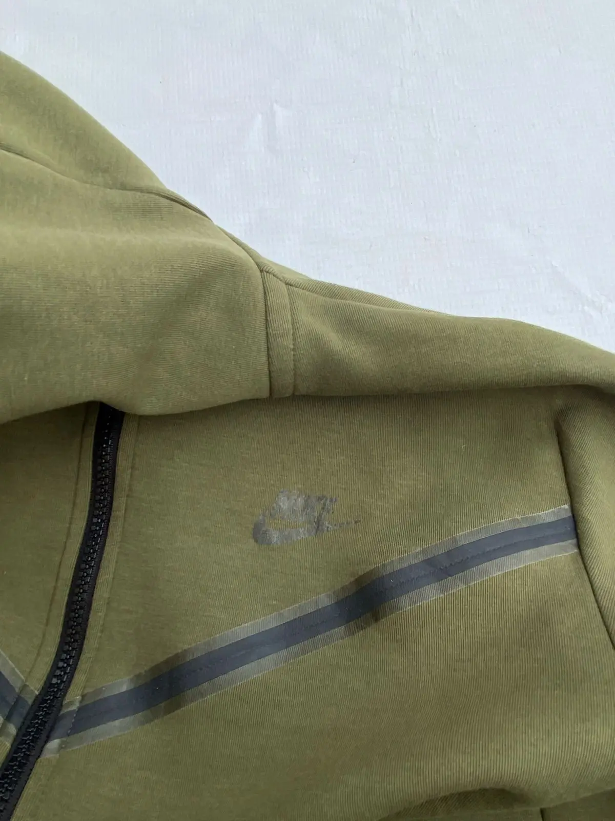 Nike Olive Green Tech Fleece Hoodie Size L