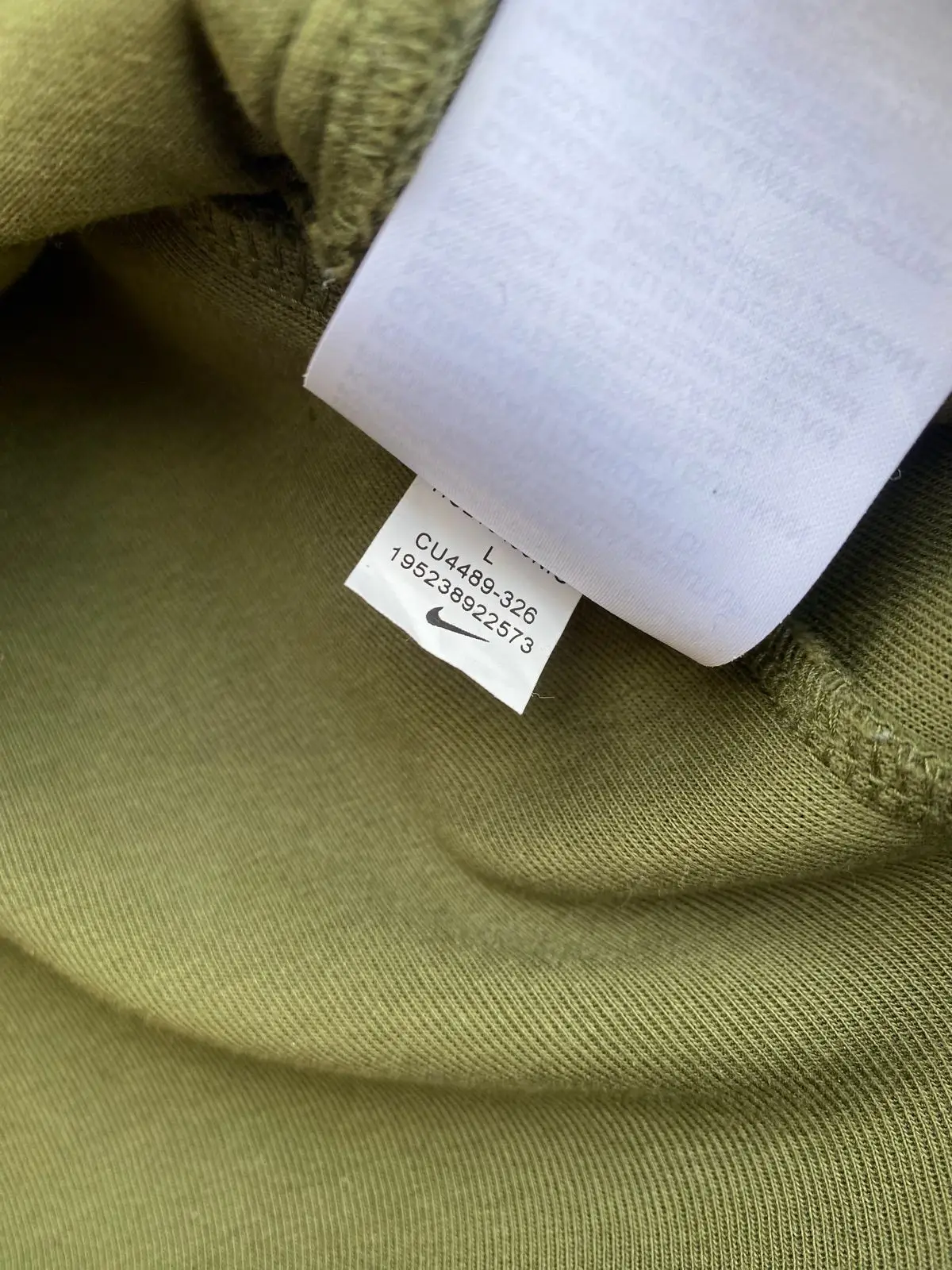 Nike Olive Green Tech Fleece Hoodie Size L