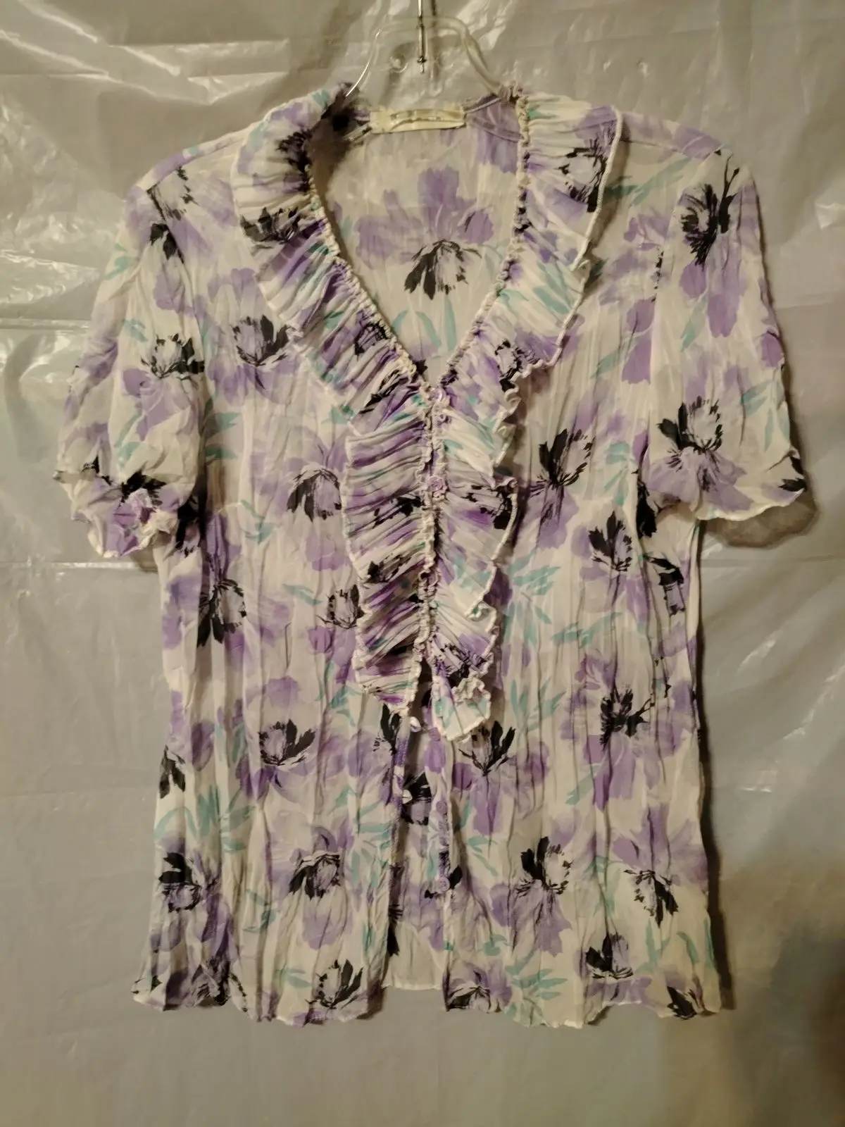 Woolworths Floral Ruffle Blouse Size 12