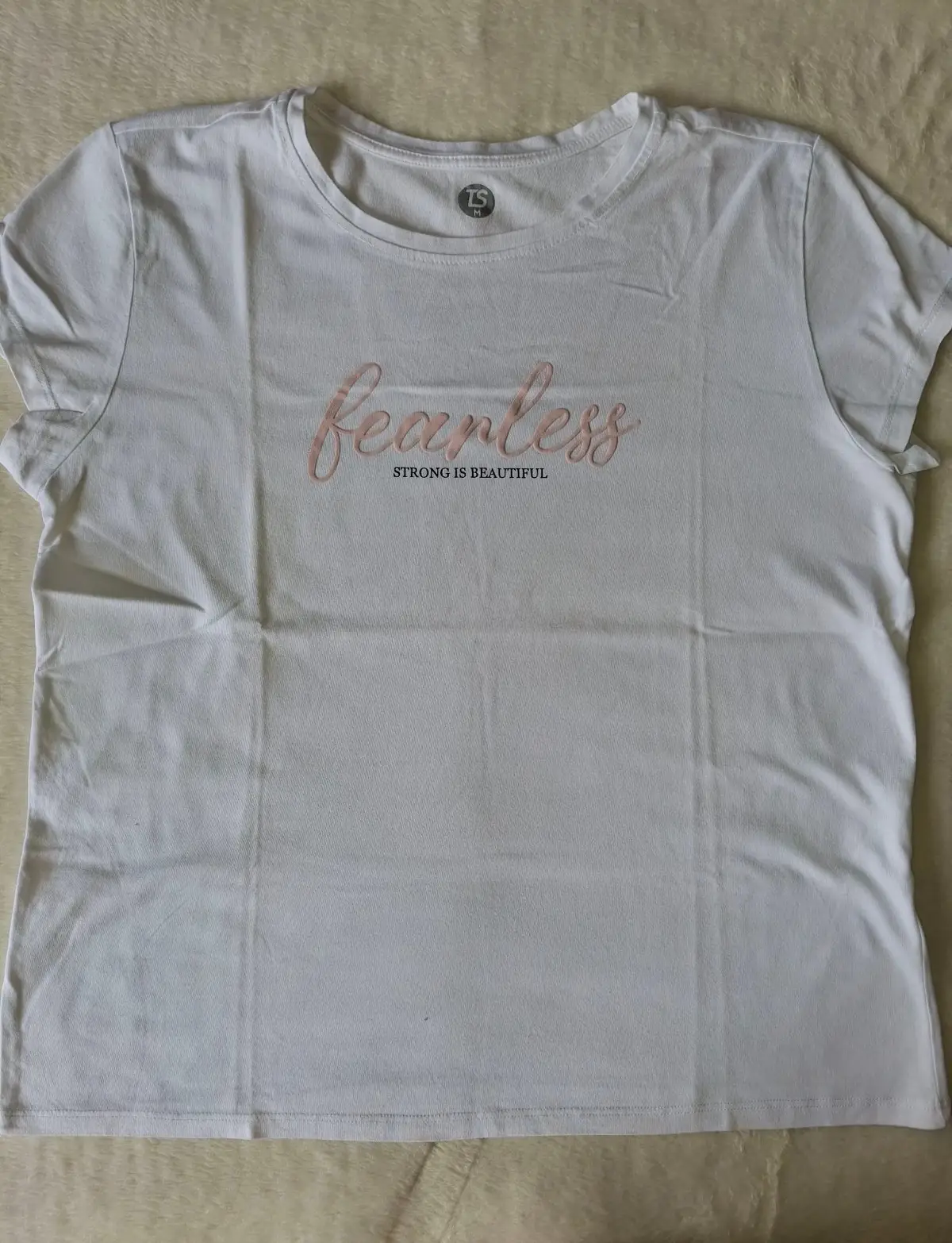 Totalsports White Fearless Graphic T-Shirt Medium
