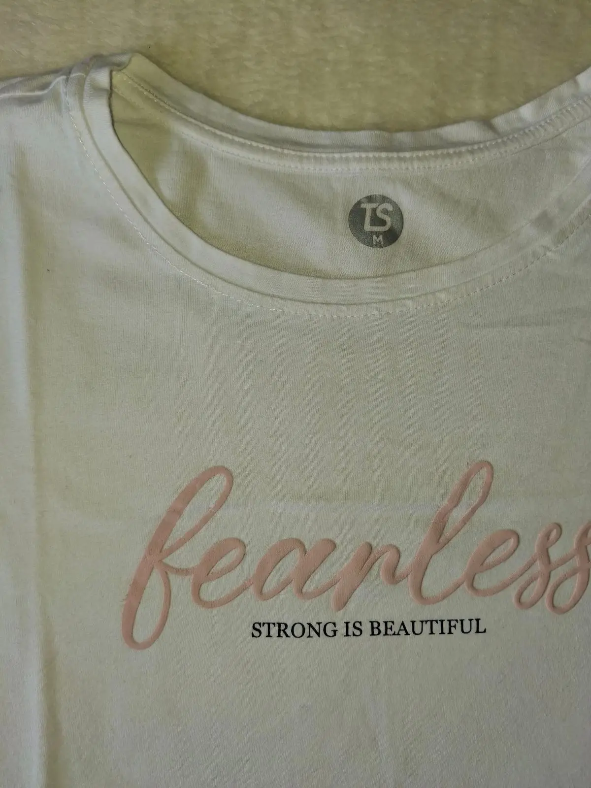 Totalsports White Fearless Graphic T-Shirt Medium