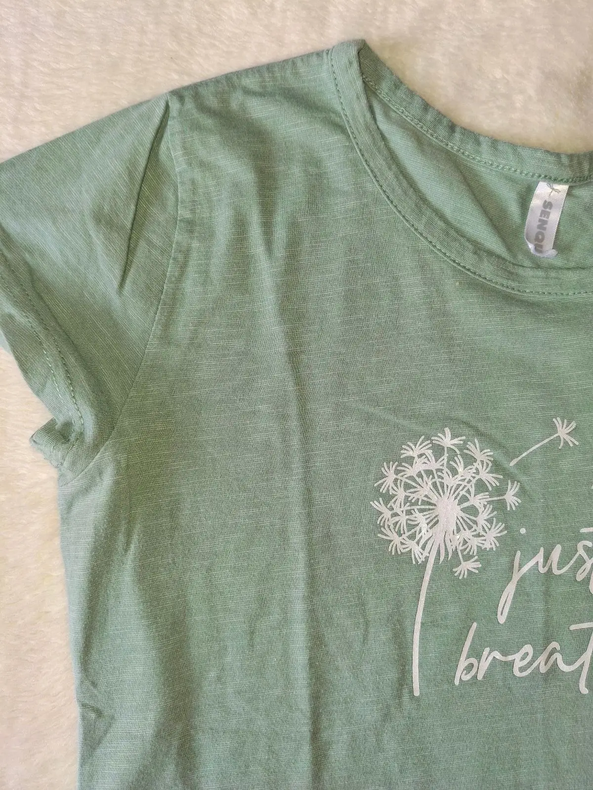 Senqu Sage Green Just Breathe Graphic T-Shirt
