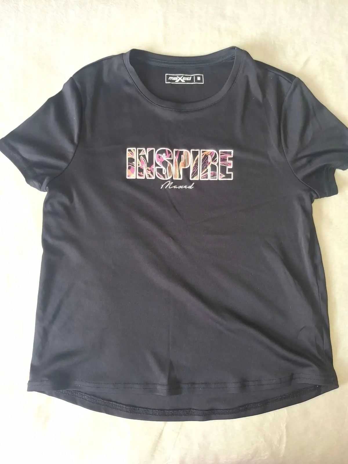 Maxed Inspire Graphic Activewear T-Shirt Black M