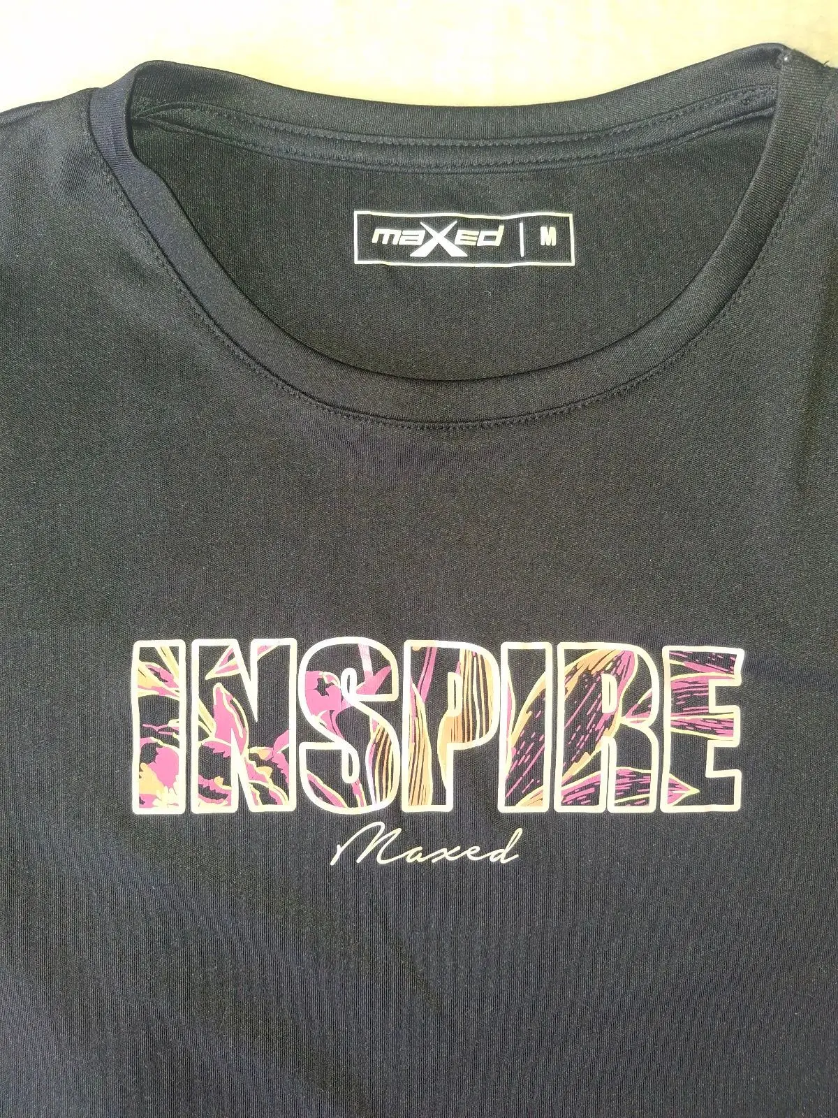Maxed Inspire Graphic Activewear T-Shirt Black M