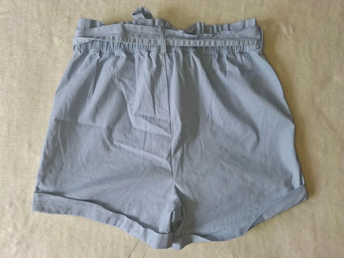 Ackermans Dusty Blue High-Waisted Paperbag Shorts Size 36
