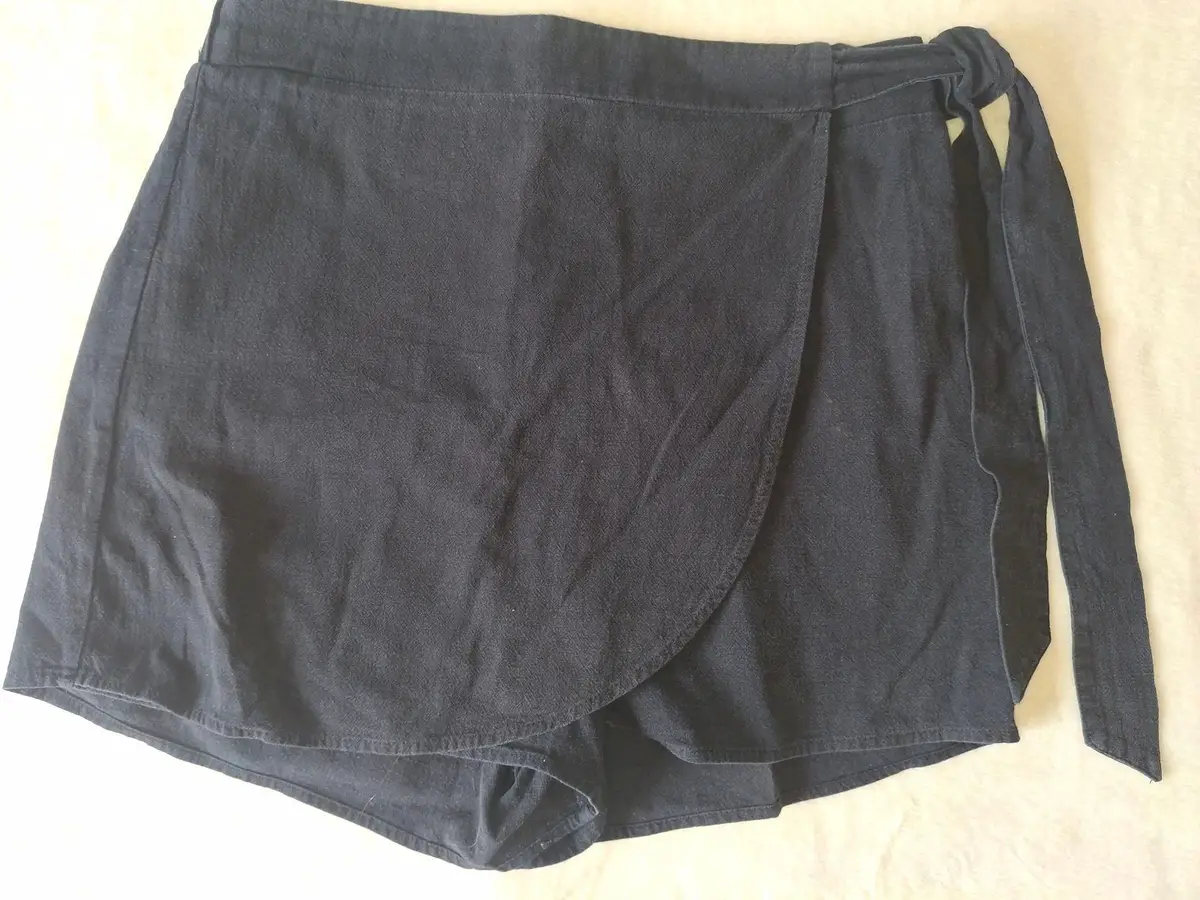 Pick n Pay Clothing Black Mock-Wrap Side-Tie Skort
