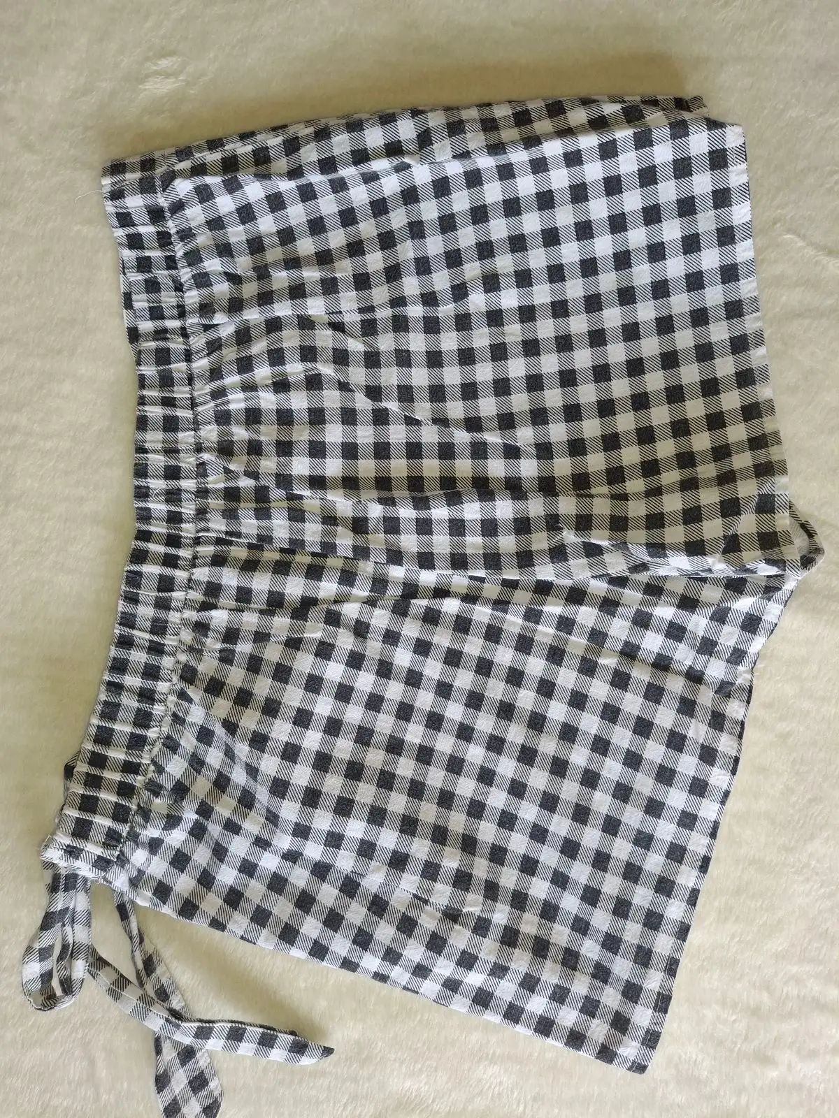 Pick n Pay Black and White Gingham Wrap Skort Large