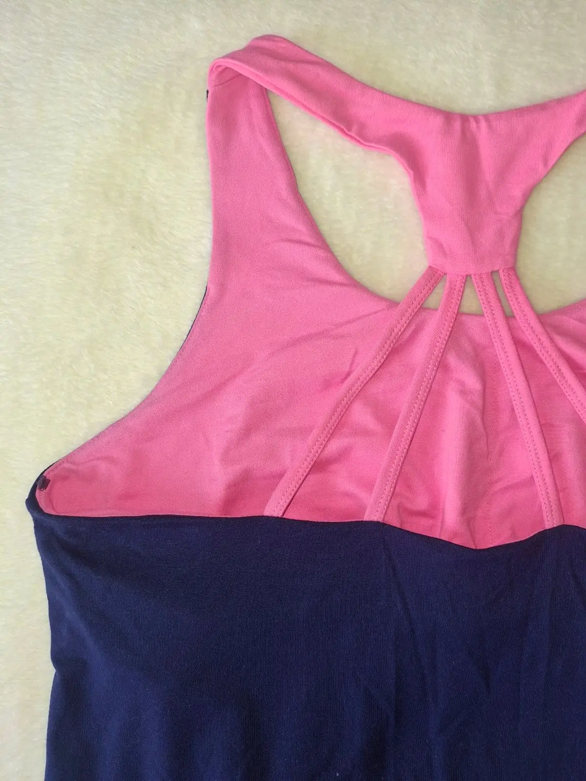 Pro Player Navy Blue & Pink Strappy Racerback Gym Tank