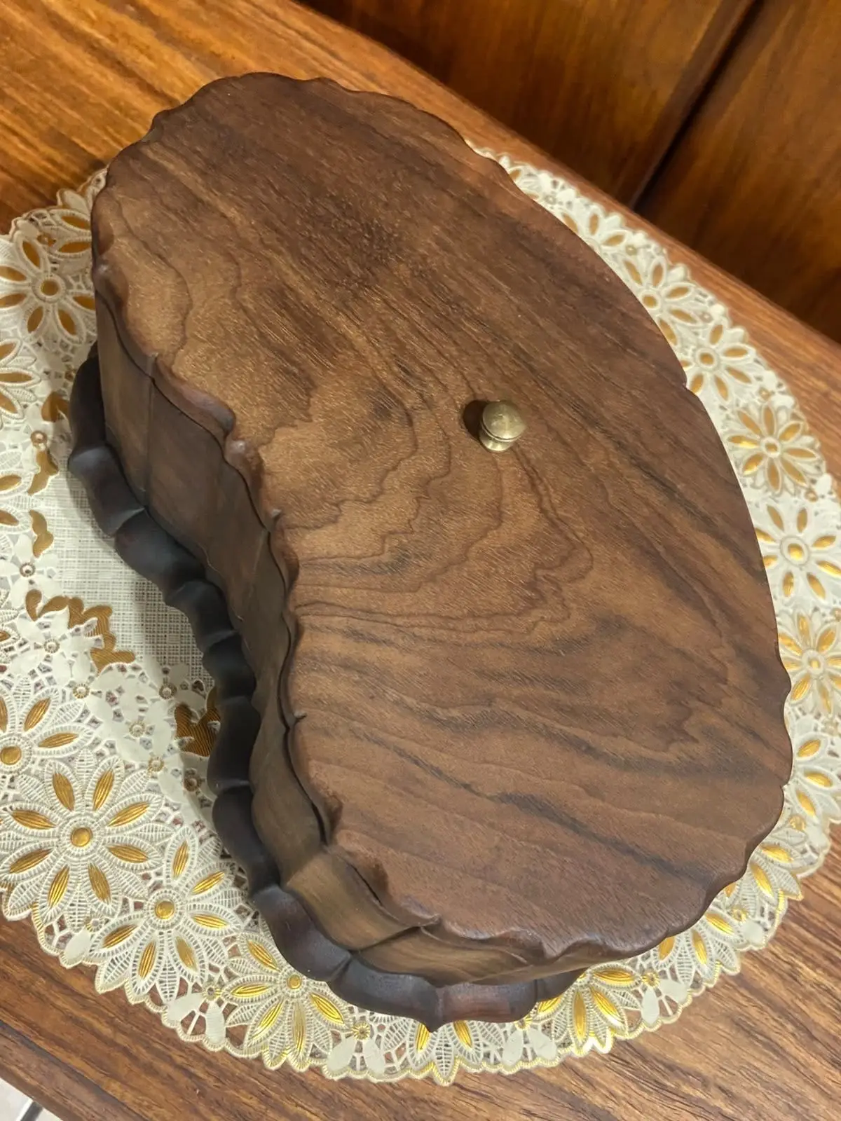 Vintage Wooden Keepsake Box with Lid