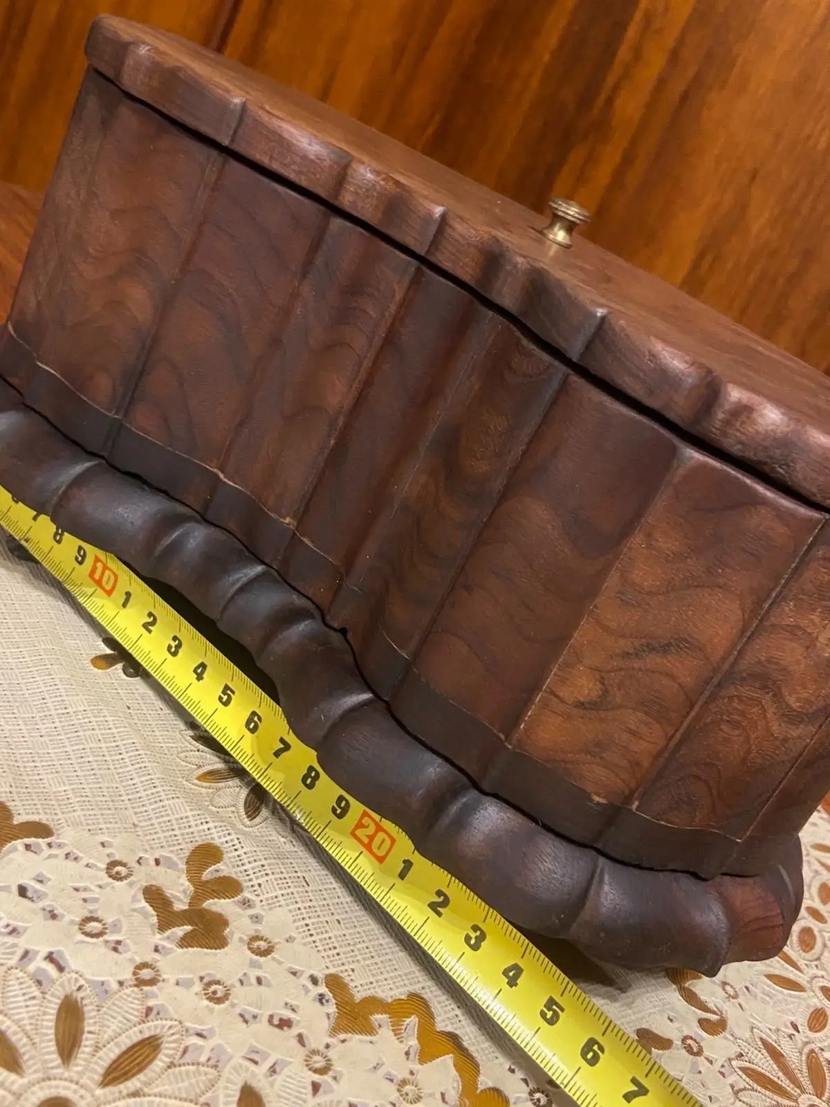 Vintage Wooden Keepsake Box with Lid