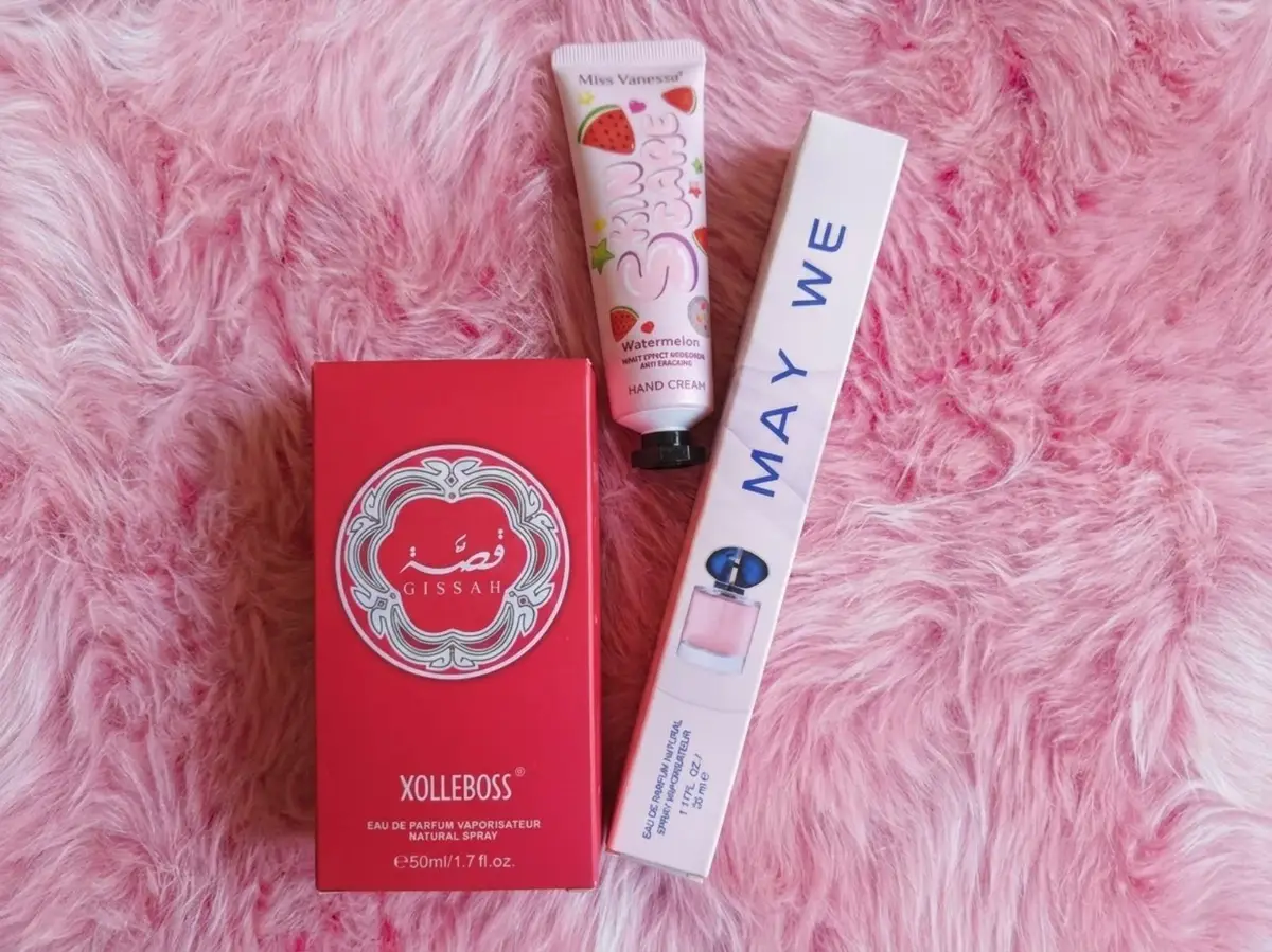 Gissah Xolleboss Perfume, May We Perfume Box, and Miss Vanessa Hand Cream Bundle