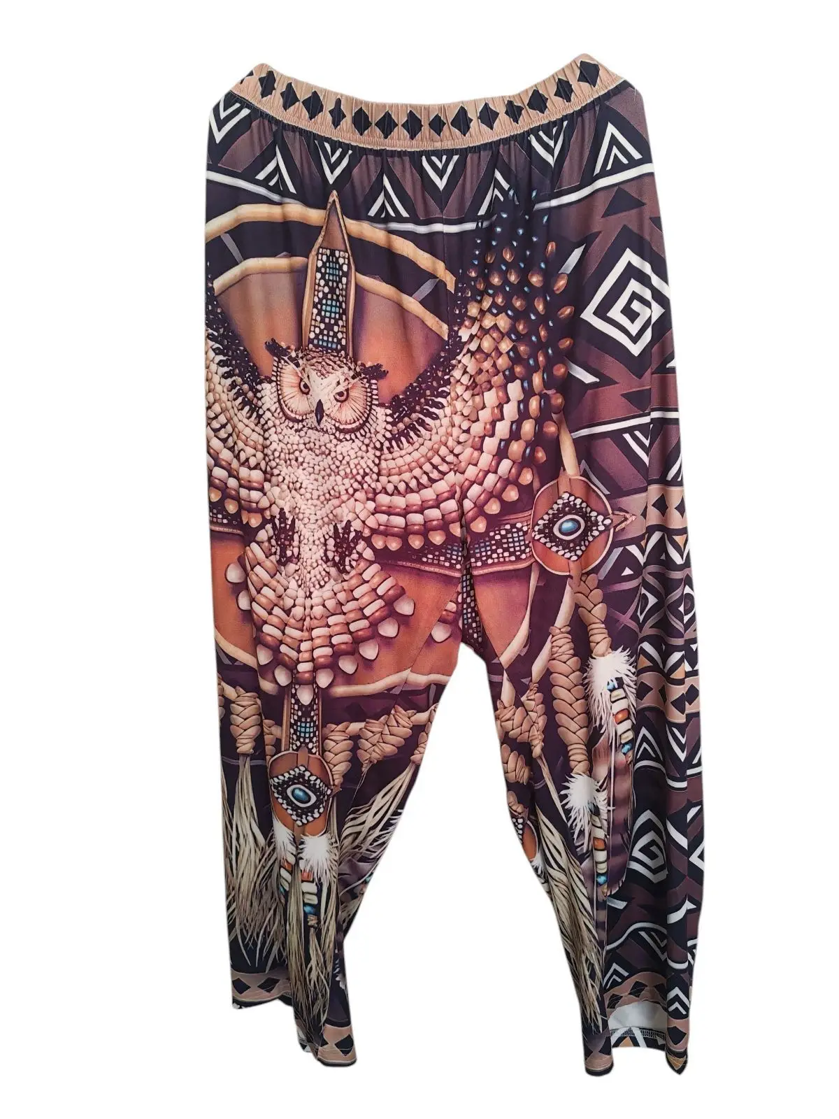 Temu Owl Print Graphic Pants 5XL