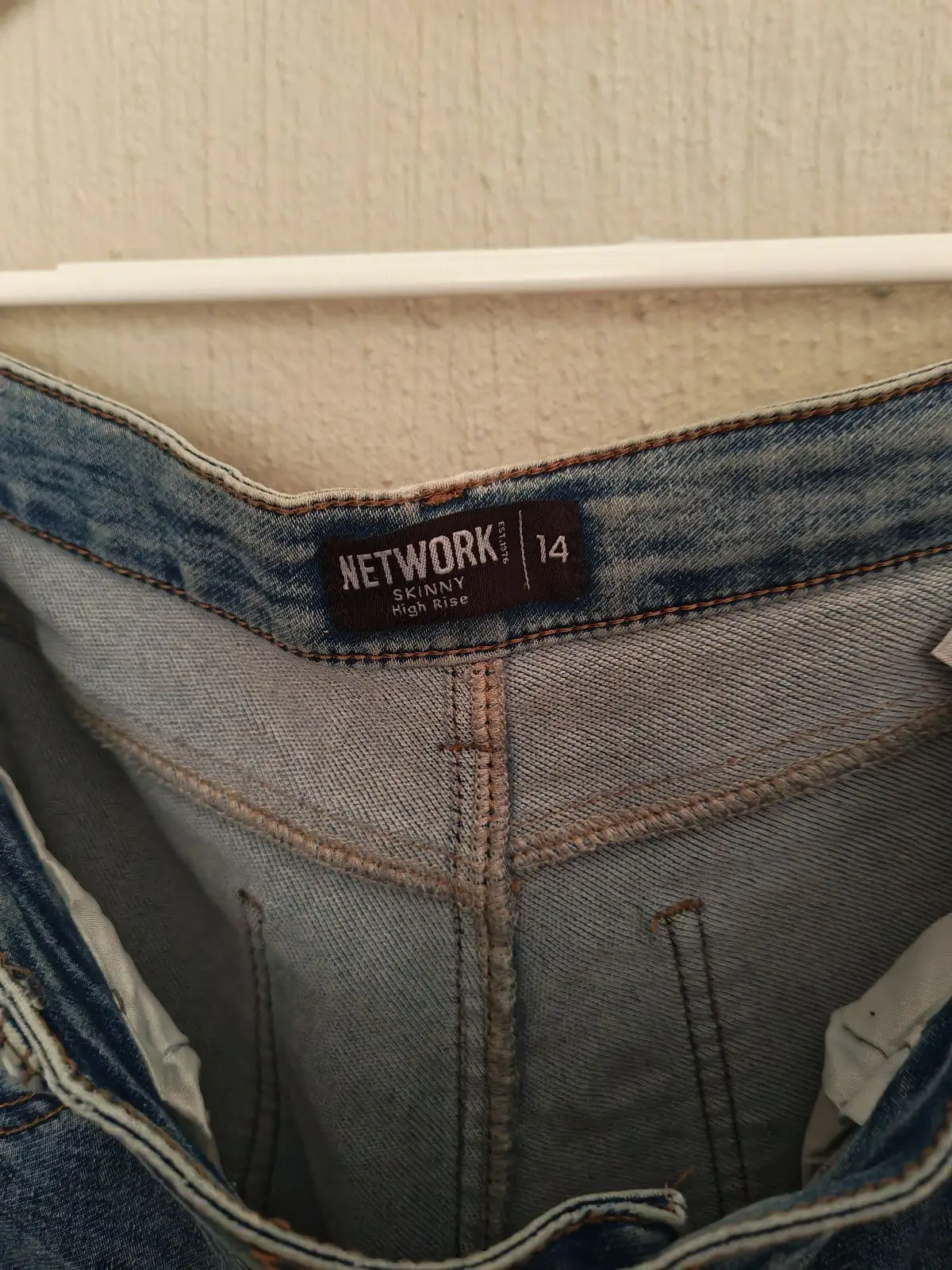 Network Skinny High Rise Blue Jeans Size 14
