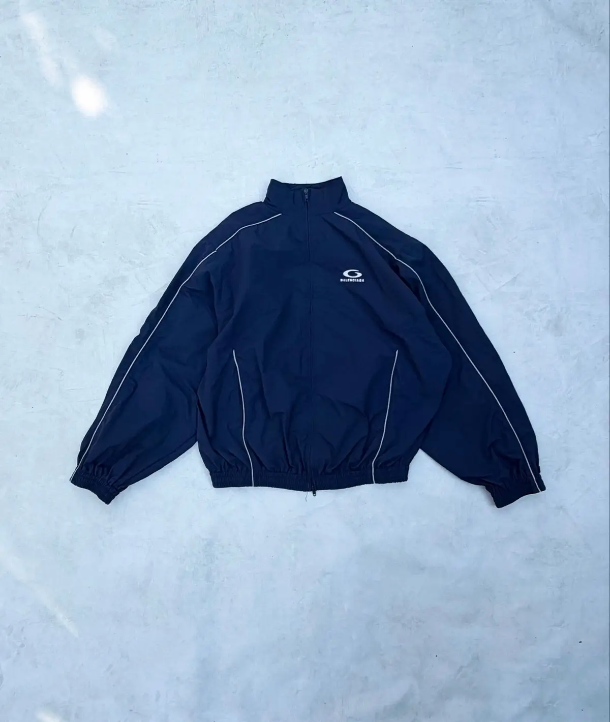 Balenciaga Logo Embroidered Zip Up Track Jacket
