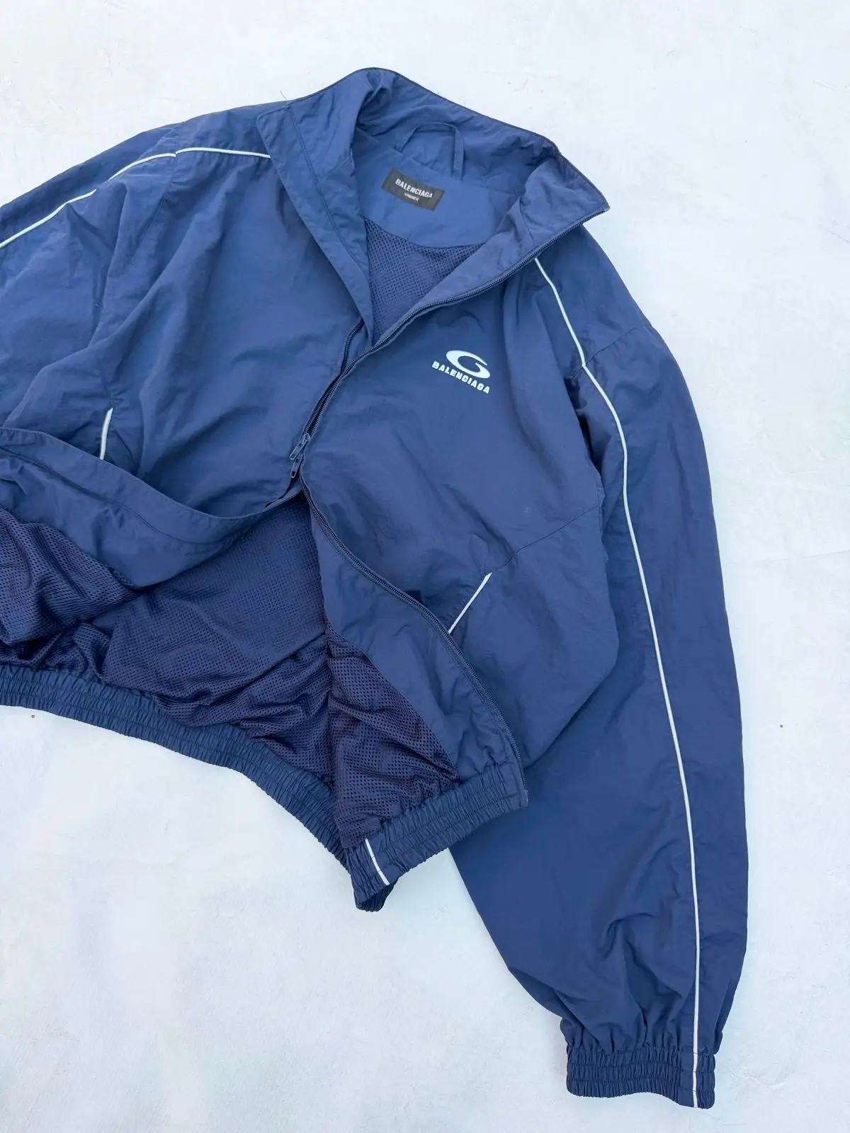 Balenciaga Logo Embroidered Zip Up Track Jacket