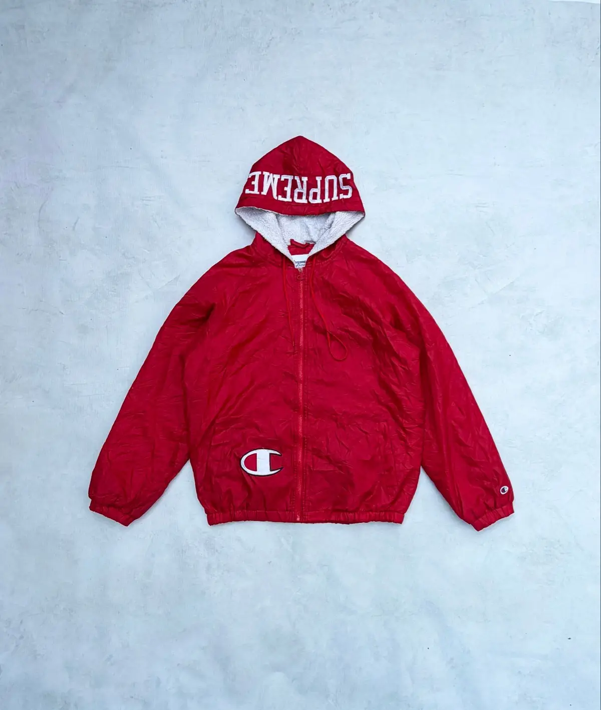 Supreme x Champion Red Hooded Jacket