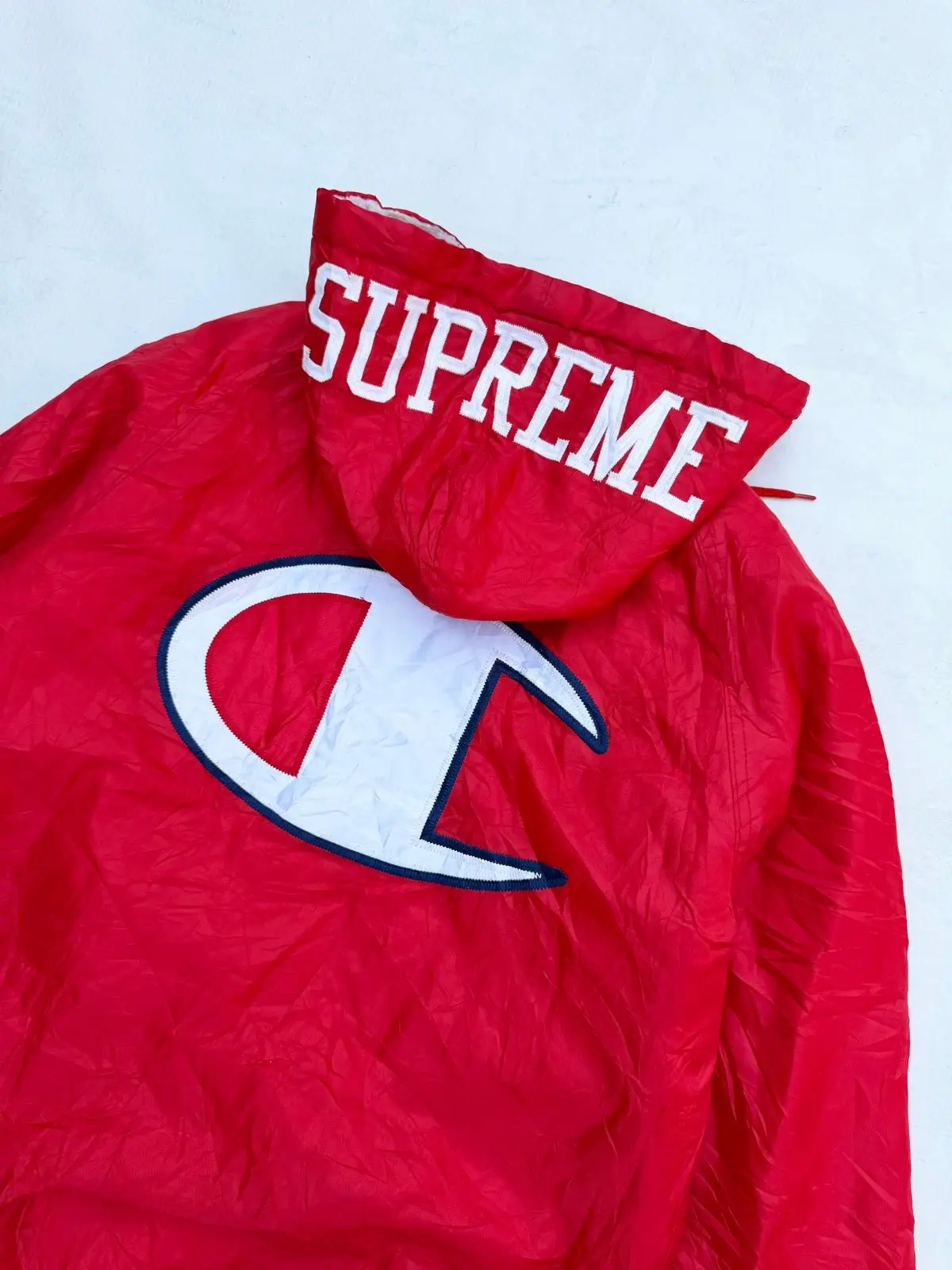 Supreme x Champion Red Hooded Jacket