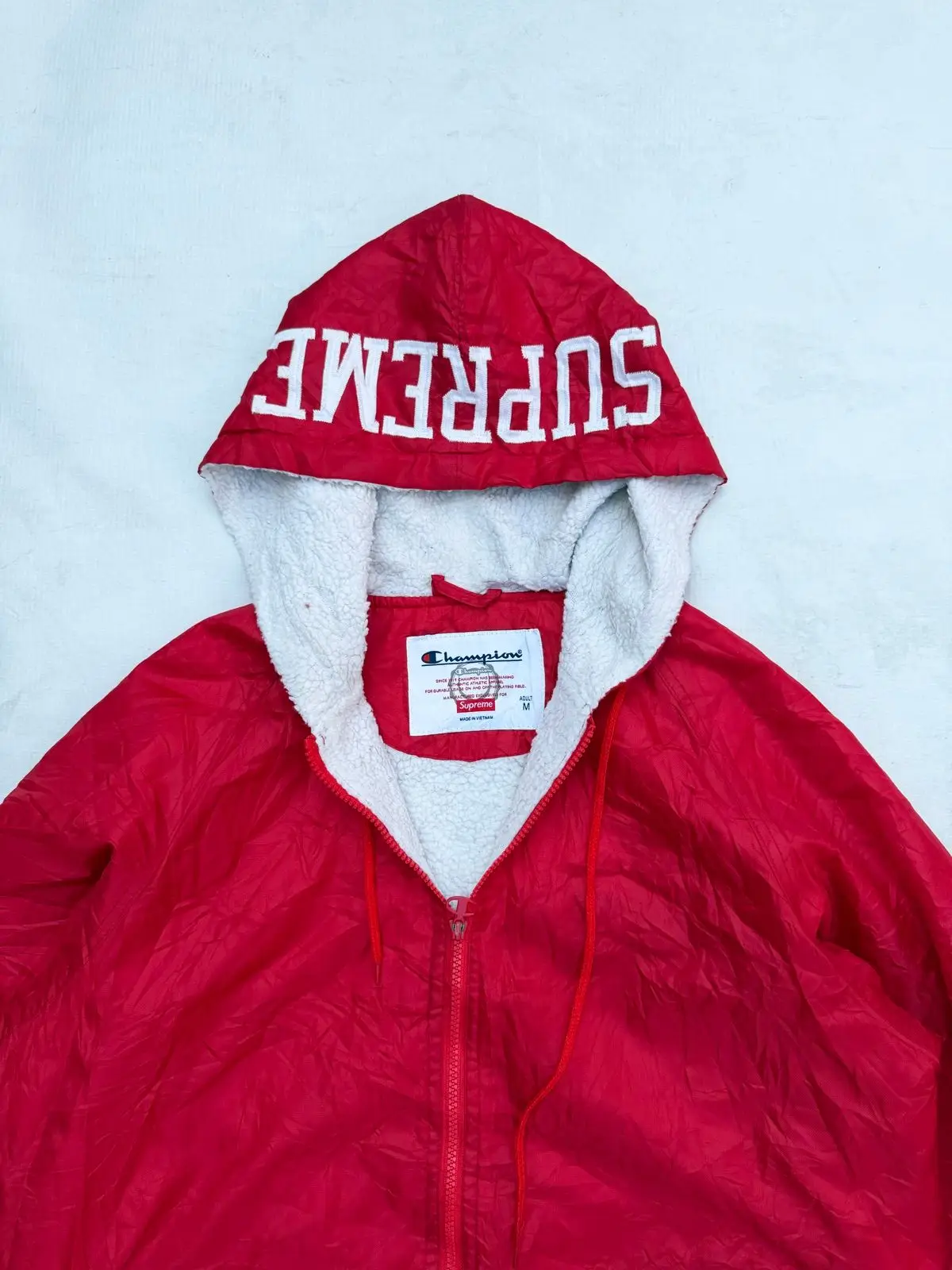 Supreme x Champion Red Hooded Jacket