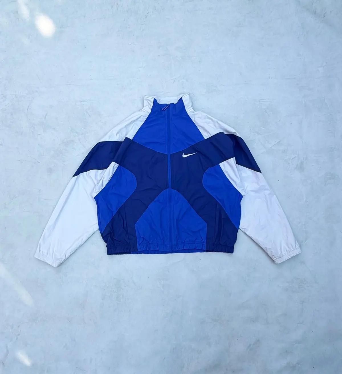 Nike Blue and White Windbreaker Jacket