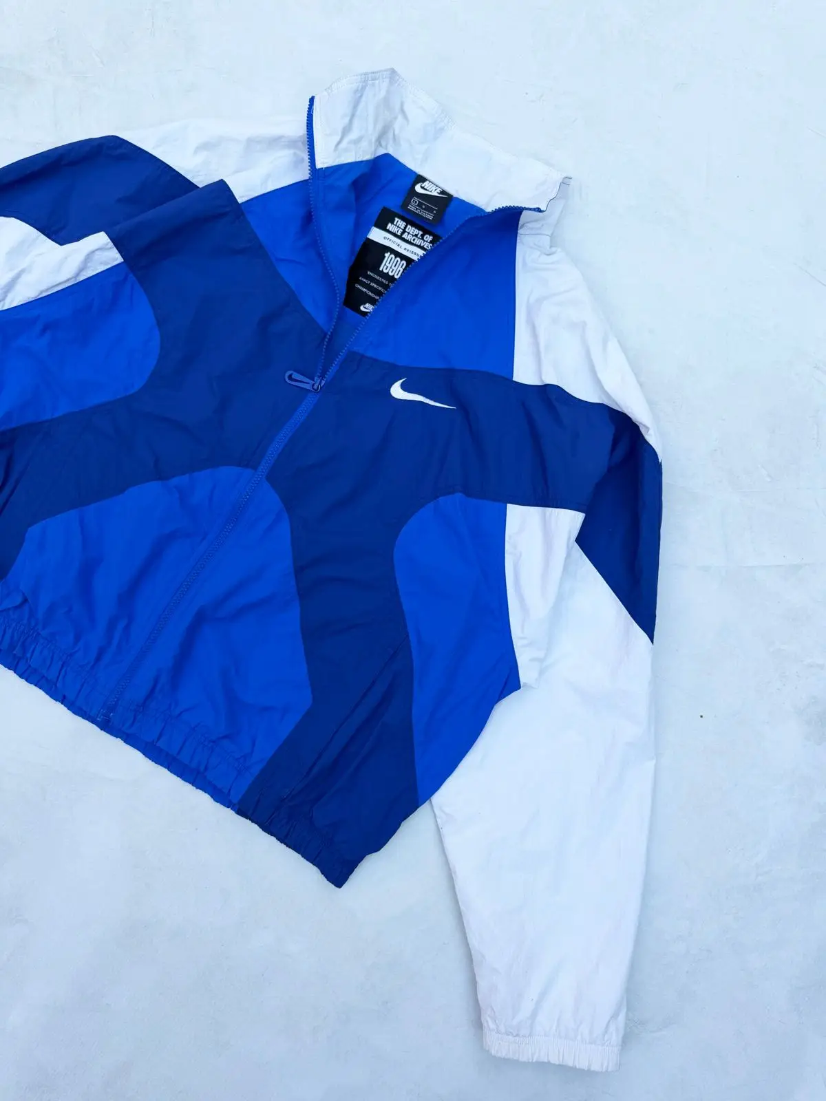 Nike Blue and White Windbreaker Jacket