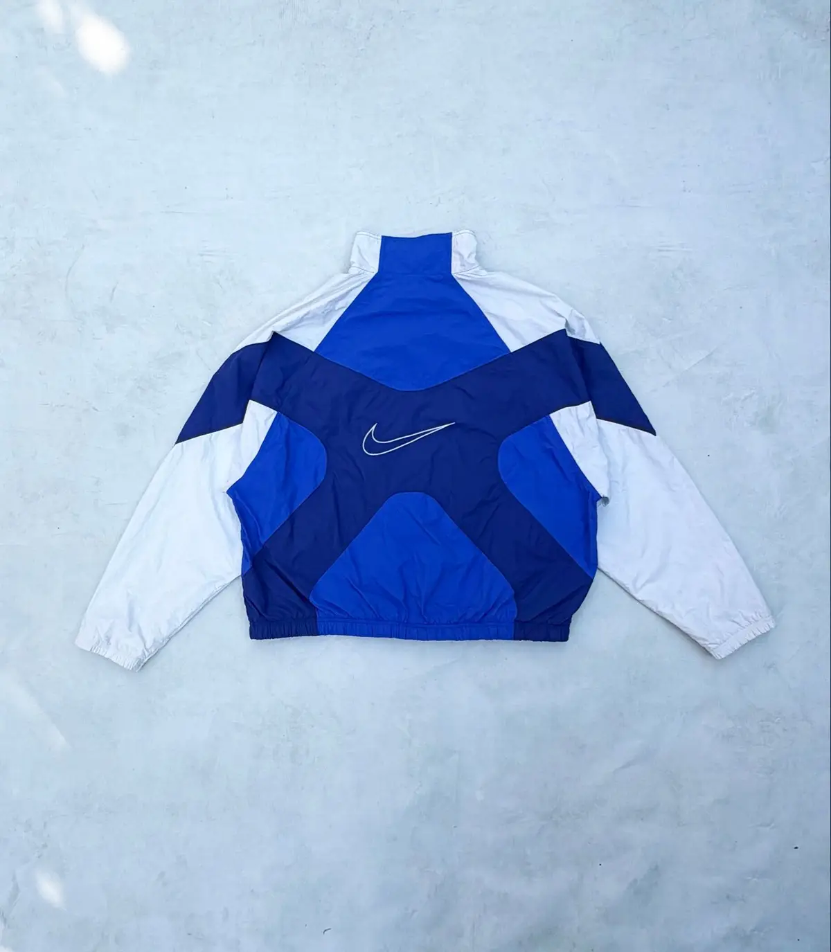 Nike Blue and White Windbreaker Jacket