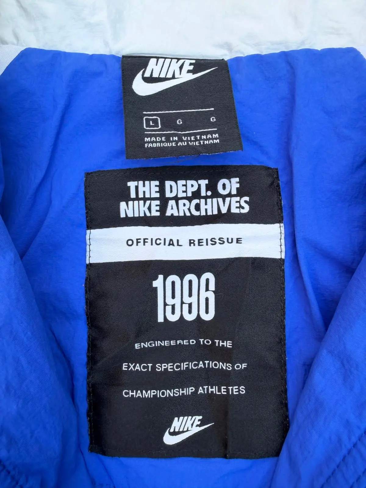 Nike Blue and White Windbreaker Jacket
