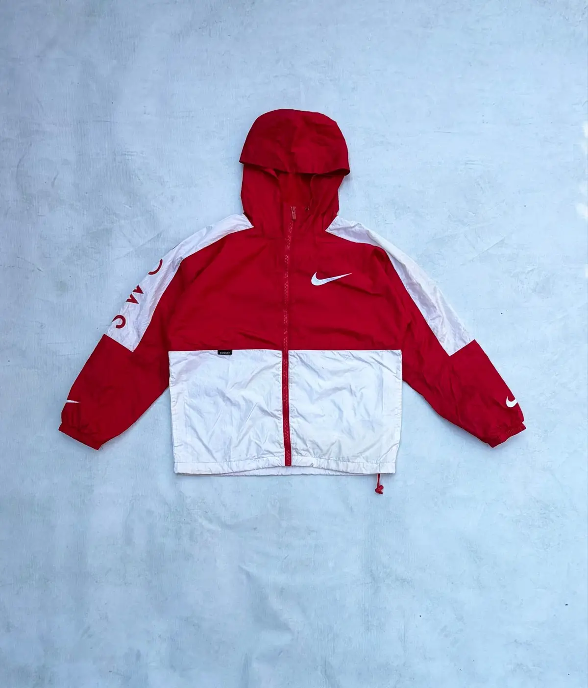 Nike Red and White Windbreaker Jacket