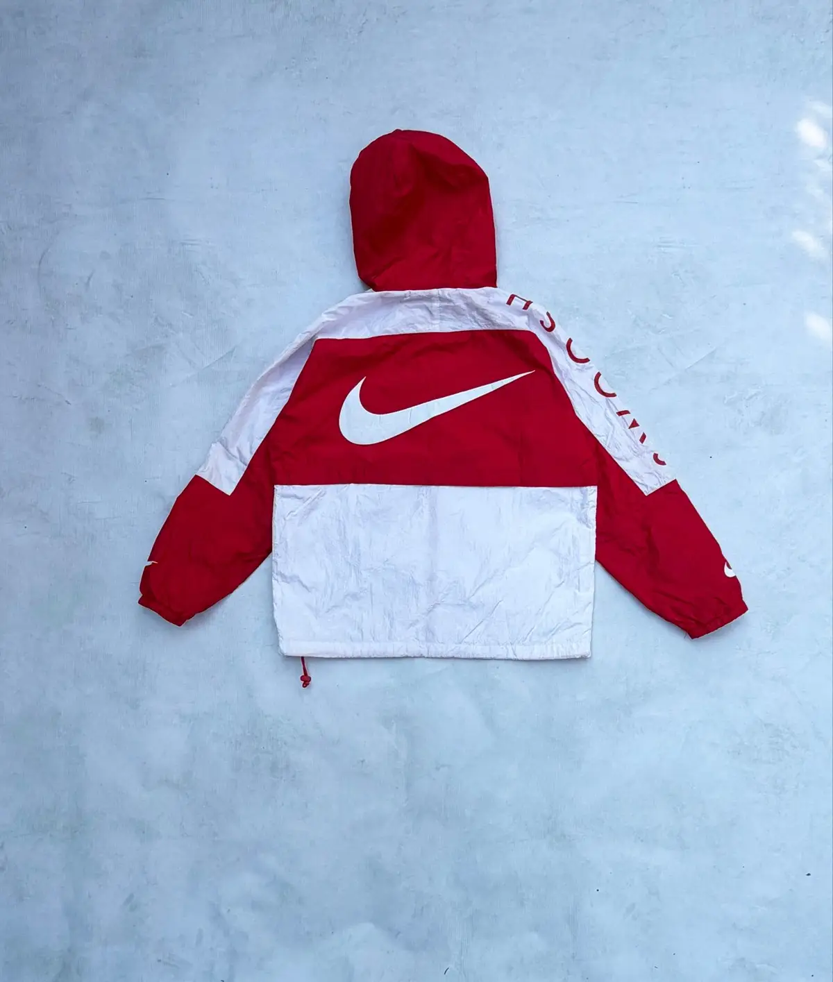 Nike Red and White Windbreaker Jacket