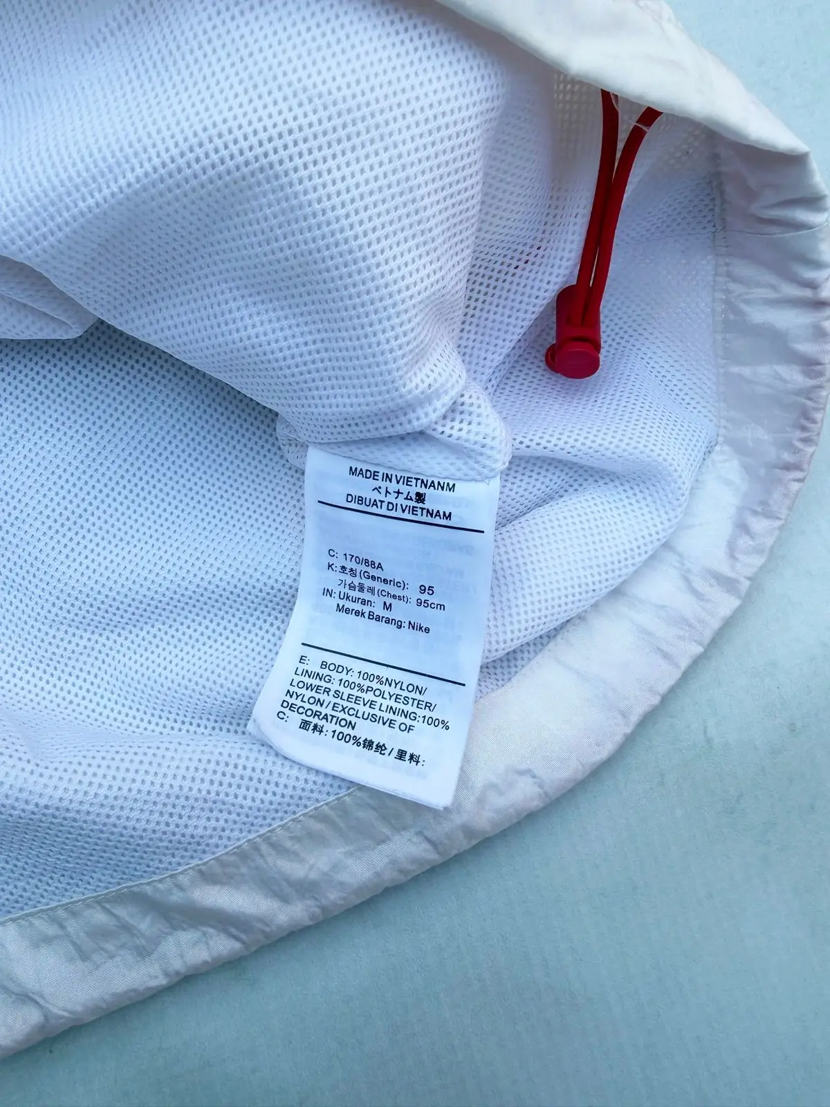 Nike Red and White Windbreaker Jacket