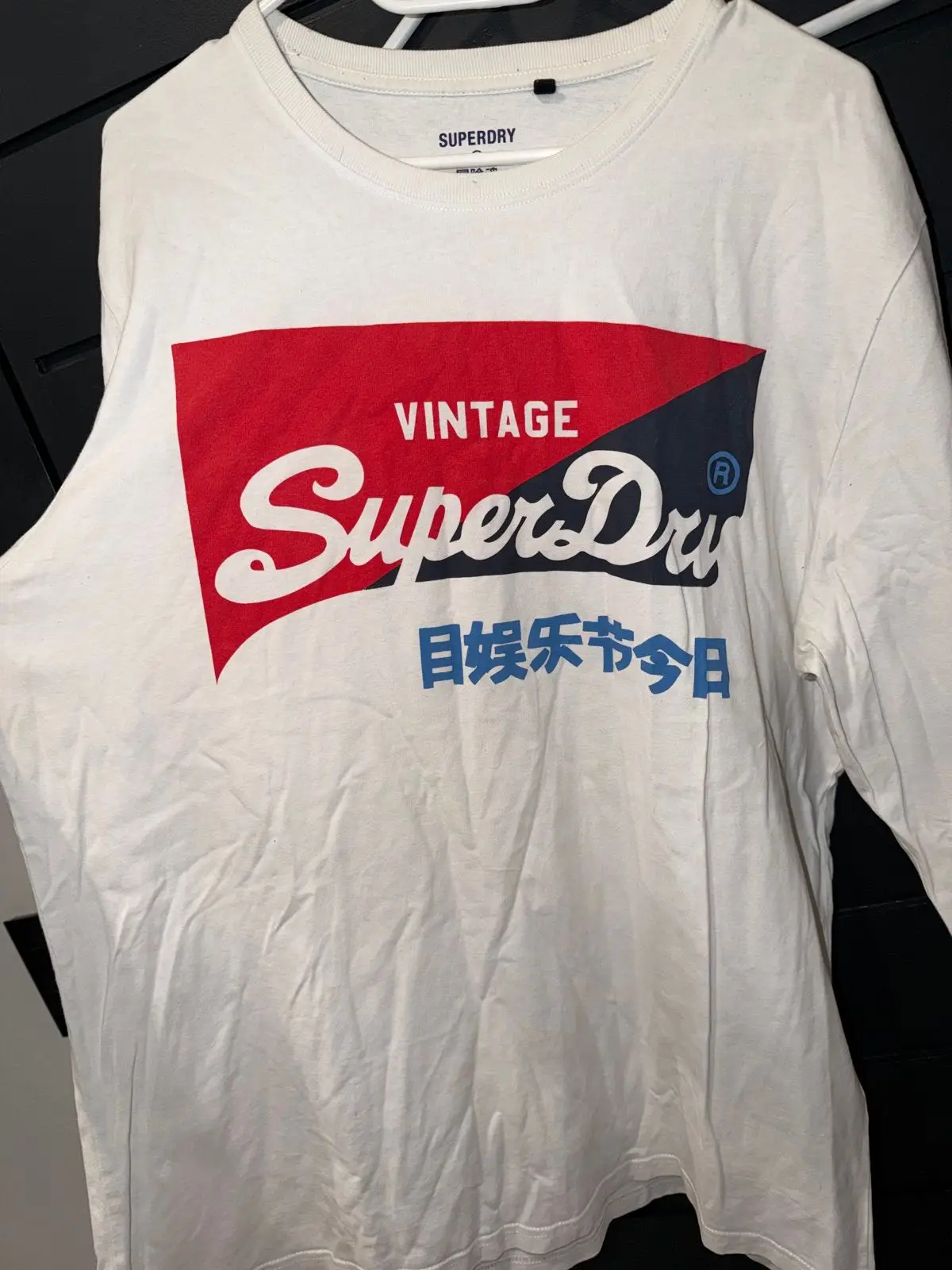 Superdry White Long Sleeve Graphic Top