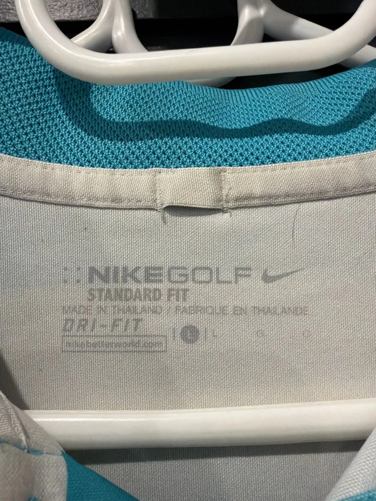 Nike Blue and White Striped Golf Shirt