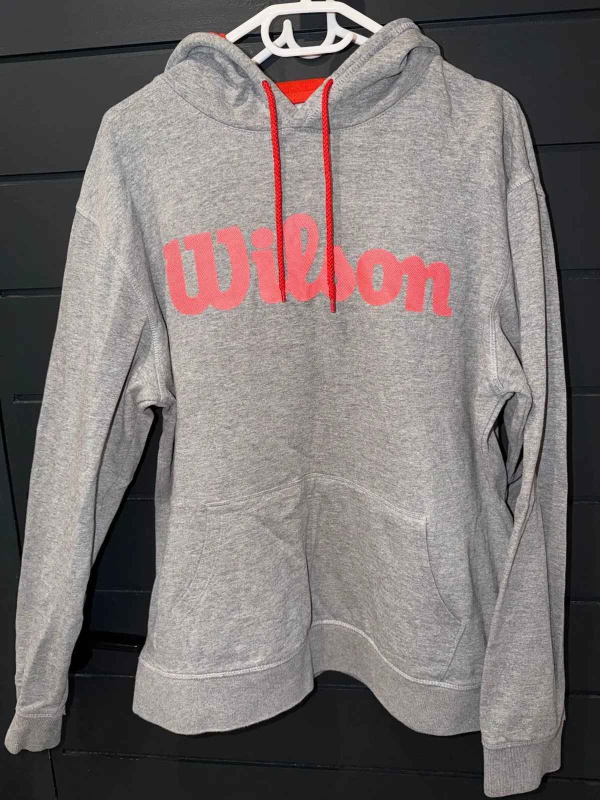 Wilson Grey Hoodie with Red Logo XL