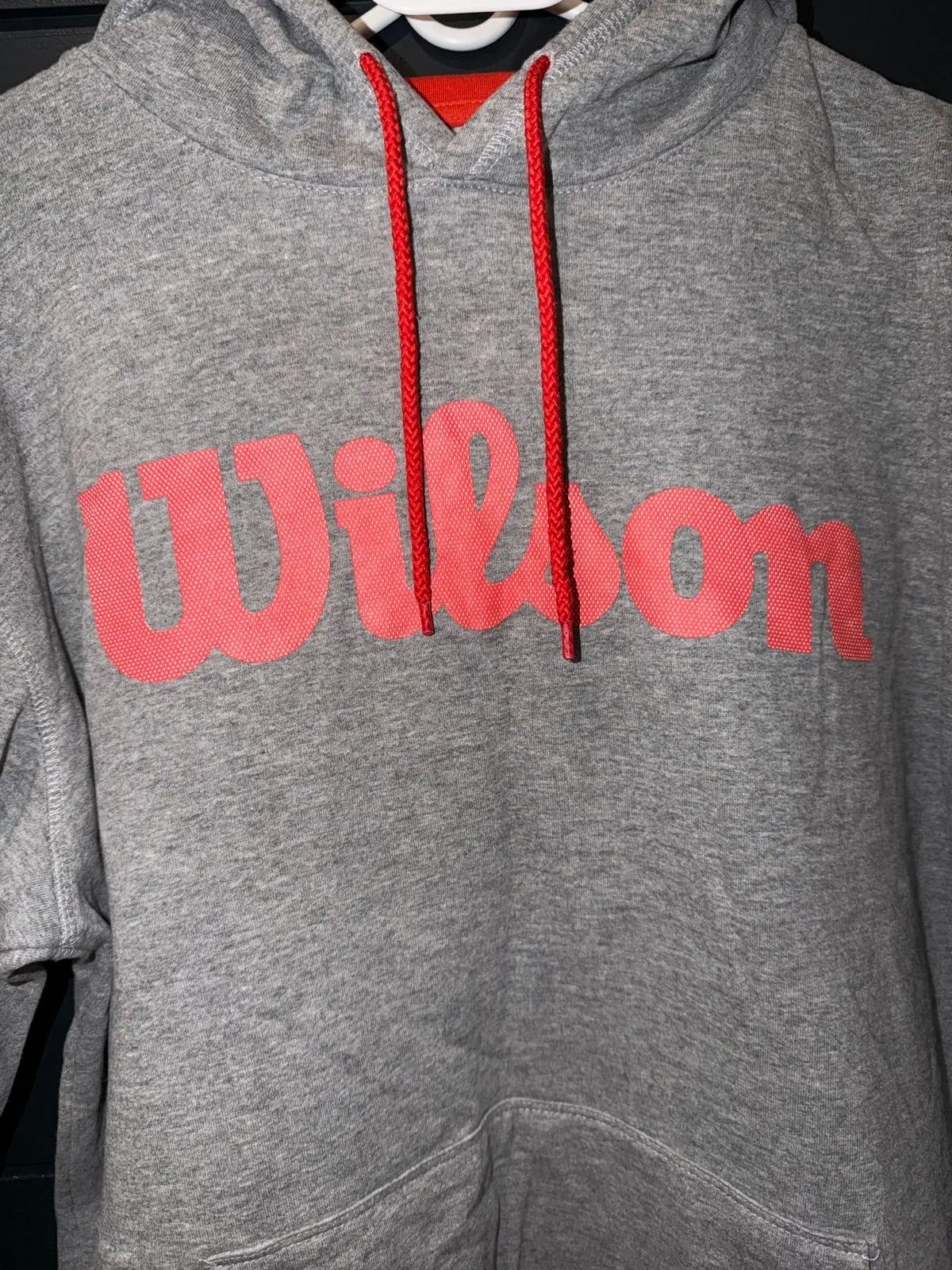 Wilson Grey Hoodie with Red Logo XL
