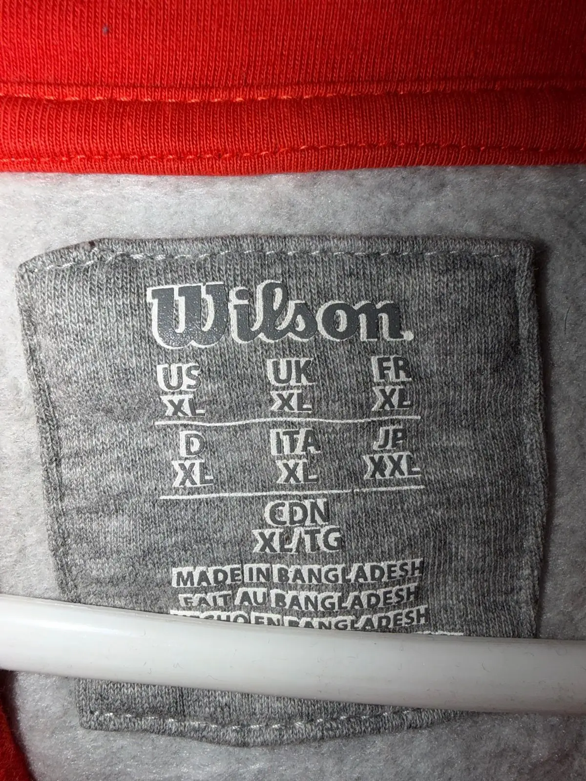 Wilson Grey Hoodie with Red Logo XL