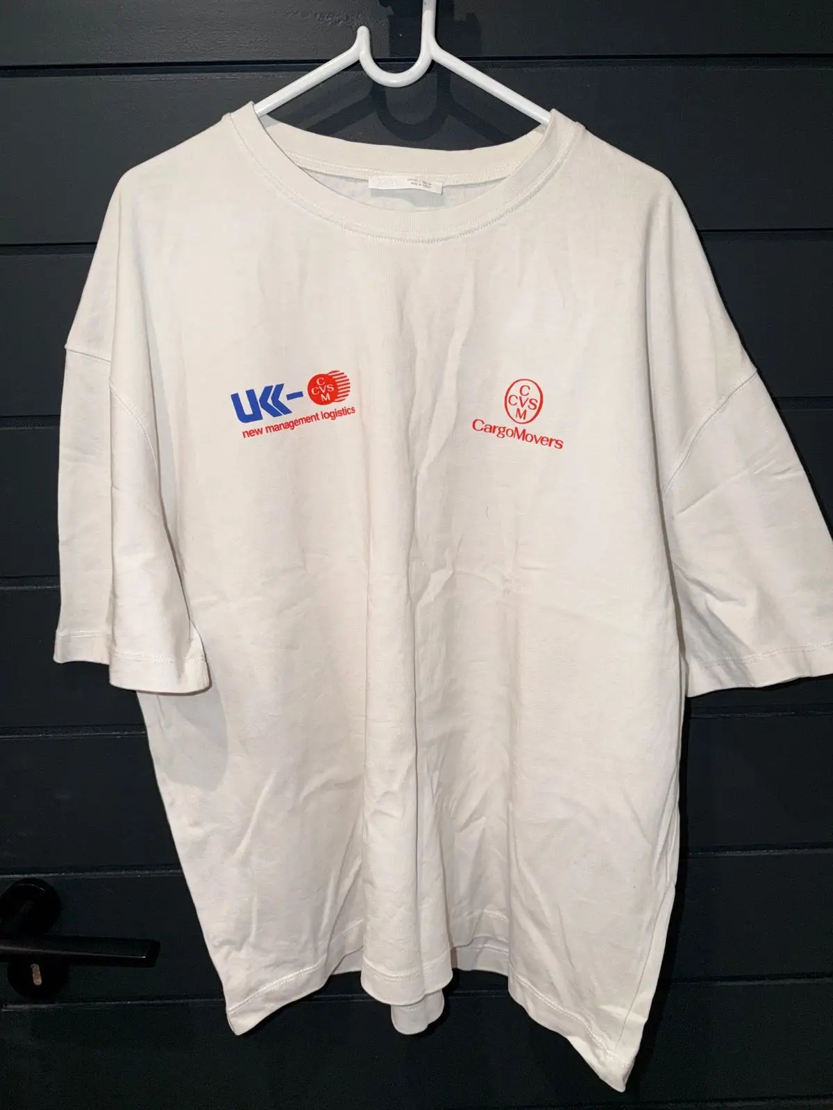 Zara White Graphic T-Shirt XL