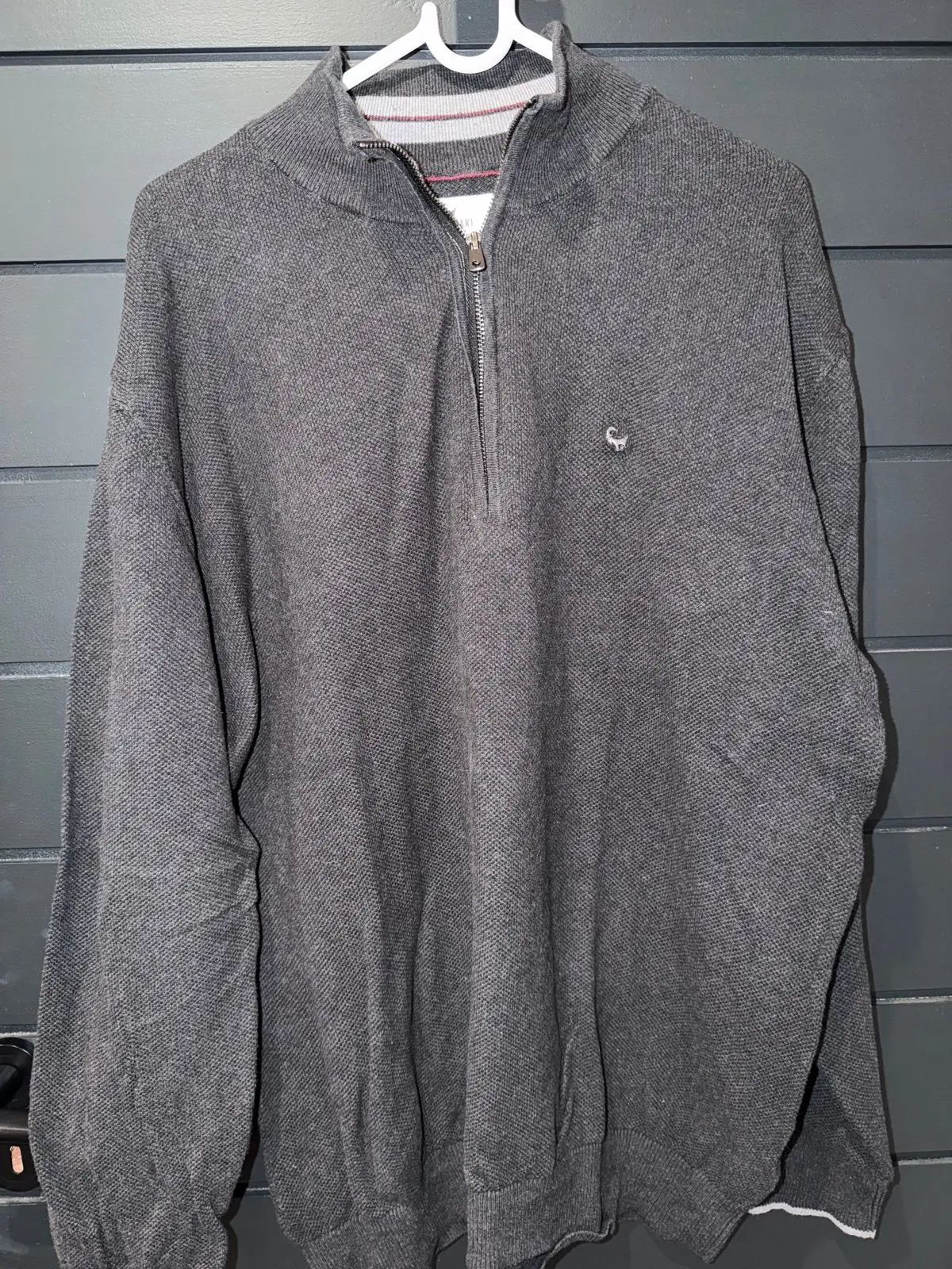 Old Khaki Grey Quarter-Zip Knit Sweater XL