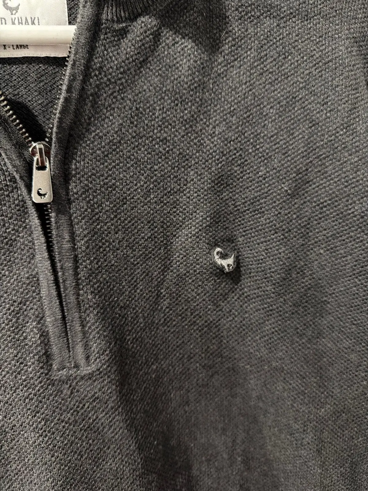 Old Khaki Grey Quarter-Zip Knit Sweater XL