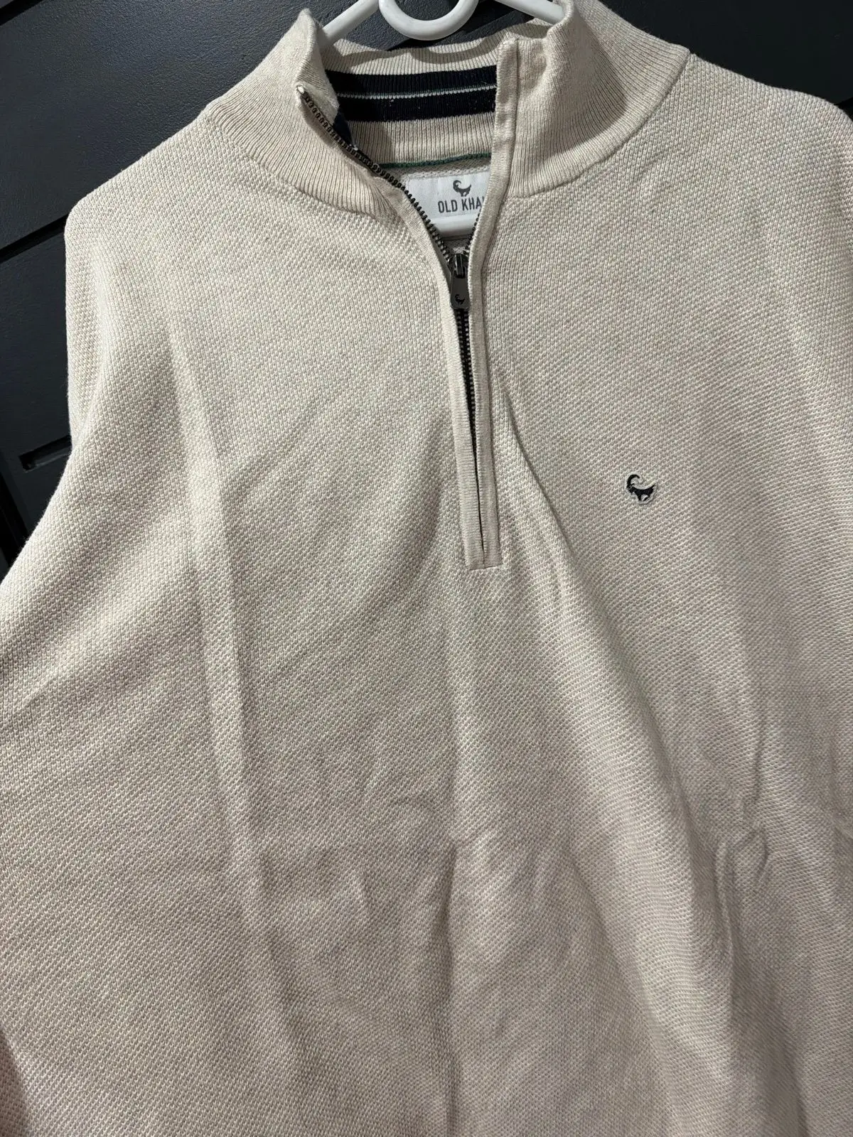 Old Khaki Cream Quarter-Zip Sweater XL