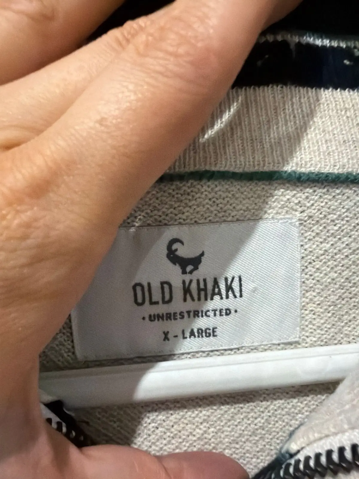 Old Khaki Cream Quarter-Zip Sweater XL