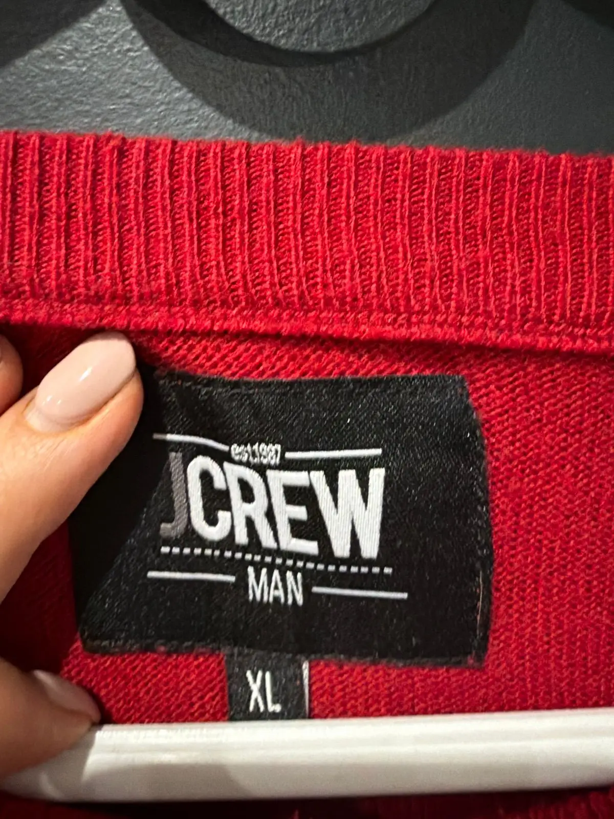 Red J.Crew Man Crew Neck Sweater XL