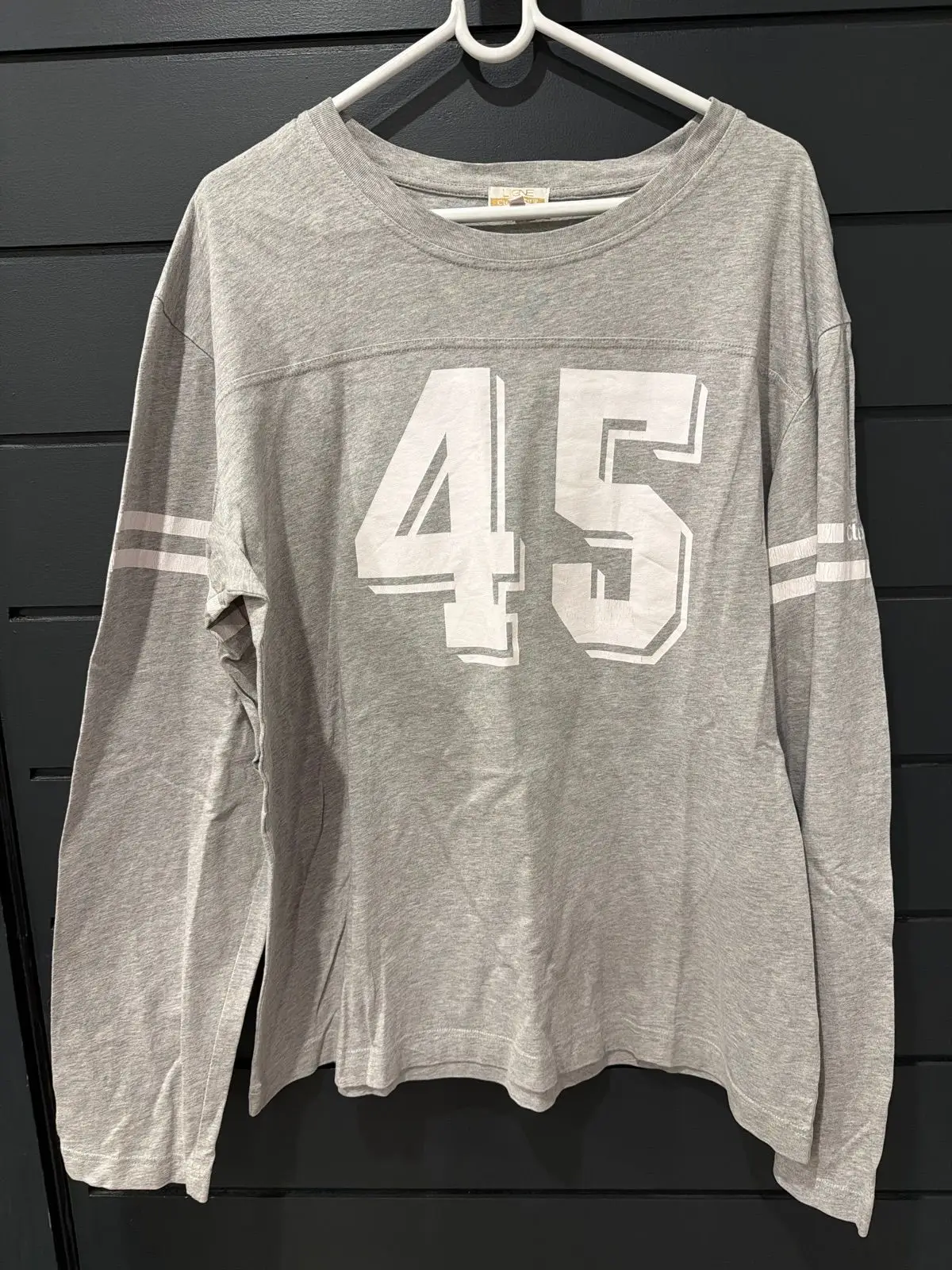 Grey Long Sleeve Number 45 Top