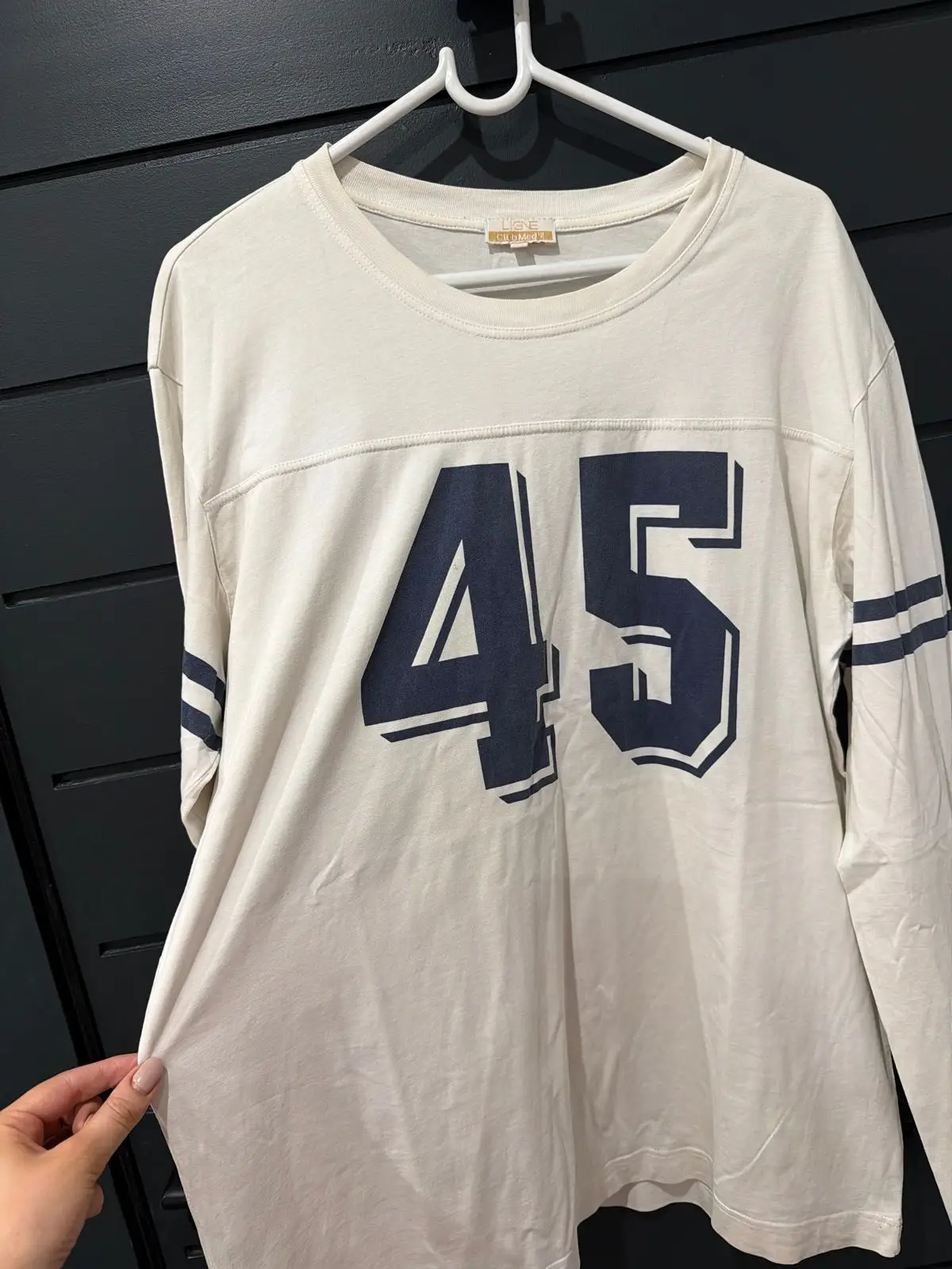Club Med Number 45 White Long Sleeve T-Shirt