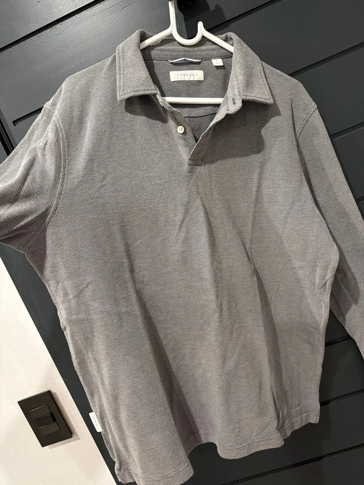 Trenery Long Sleeve Grey Polo Top XL
