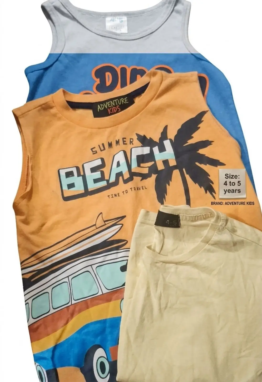 Adventure Kids Boys Summer Beach Tops Bundle 3-Pack