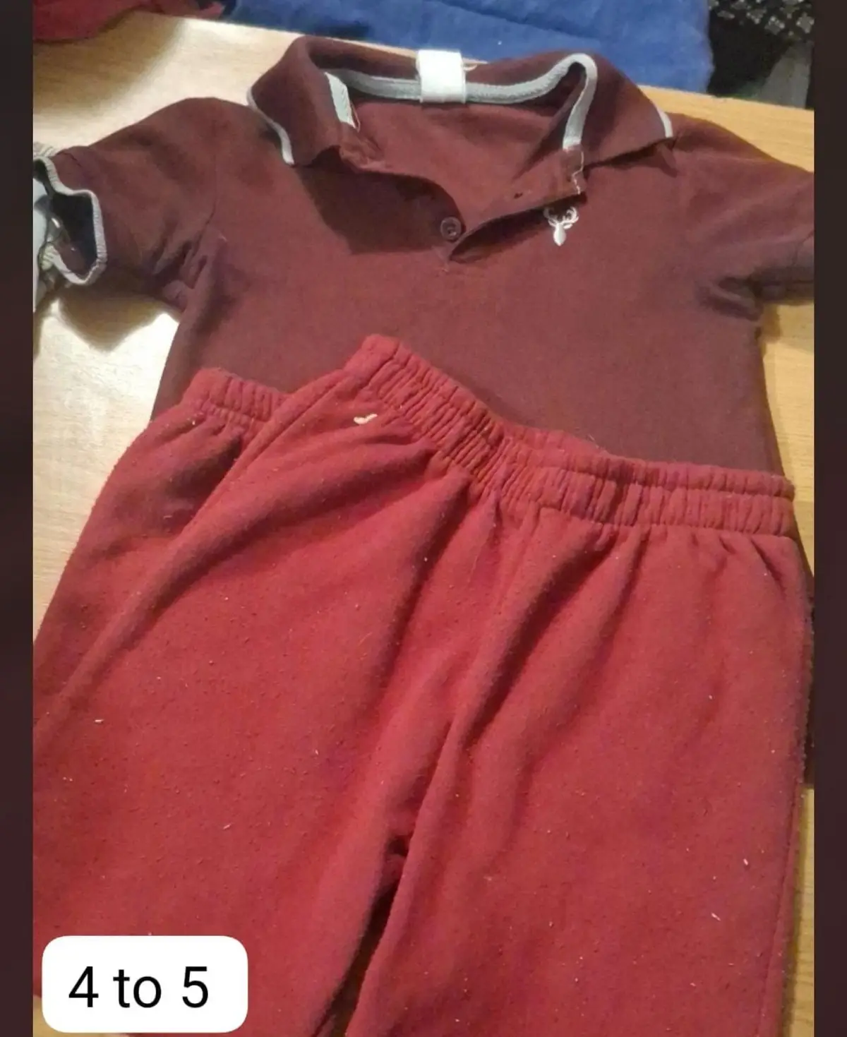 Maroon Polo and Track Pants Set 4-5 Years