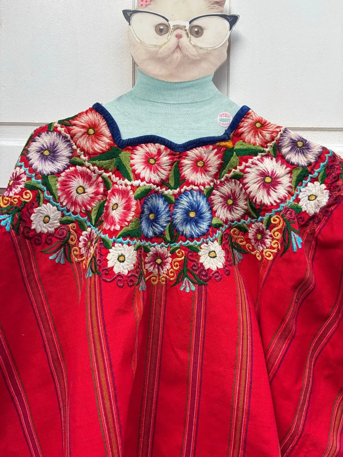 Vintage Embroidered Guatemalan Huipil Tunic