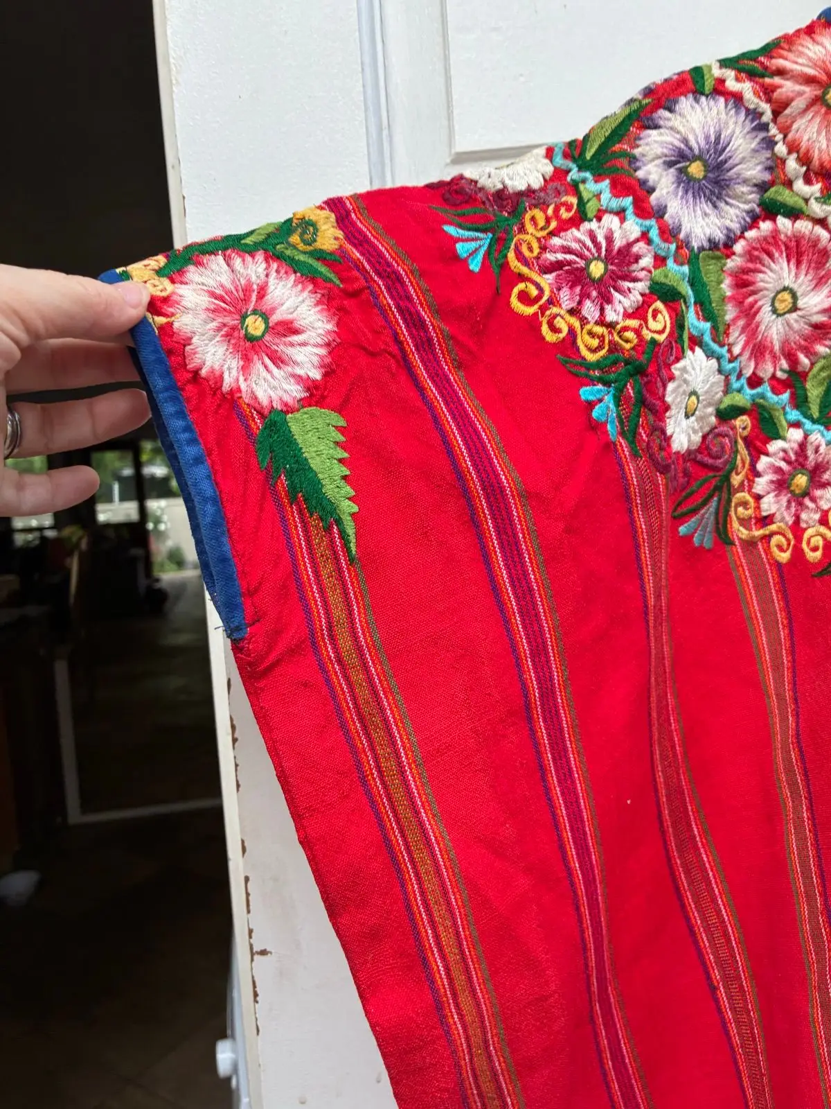 Vintage Embroidered Guatemalan Huipil Tunic